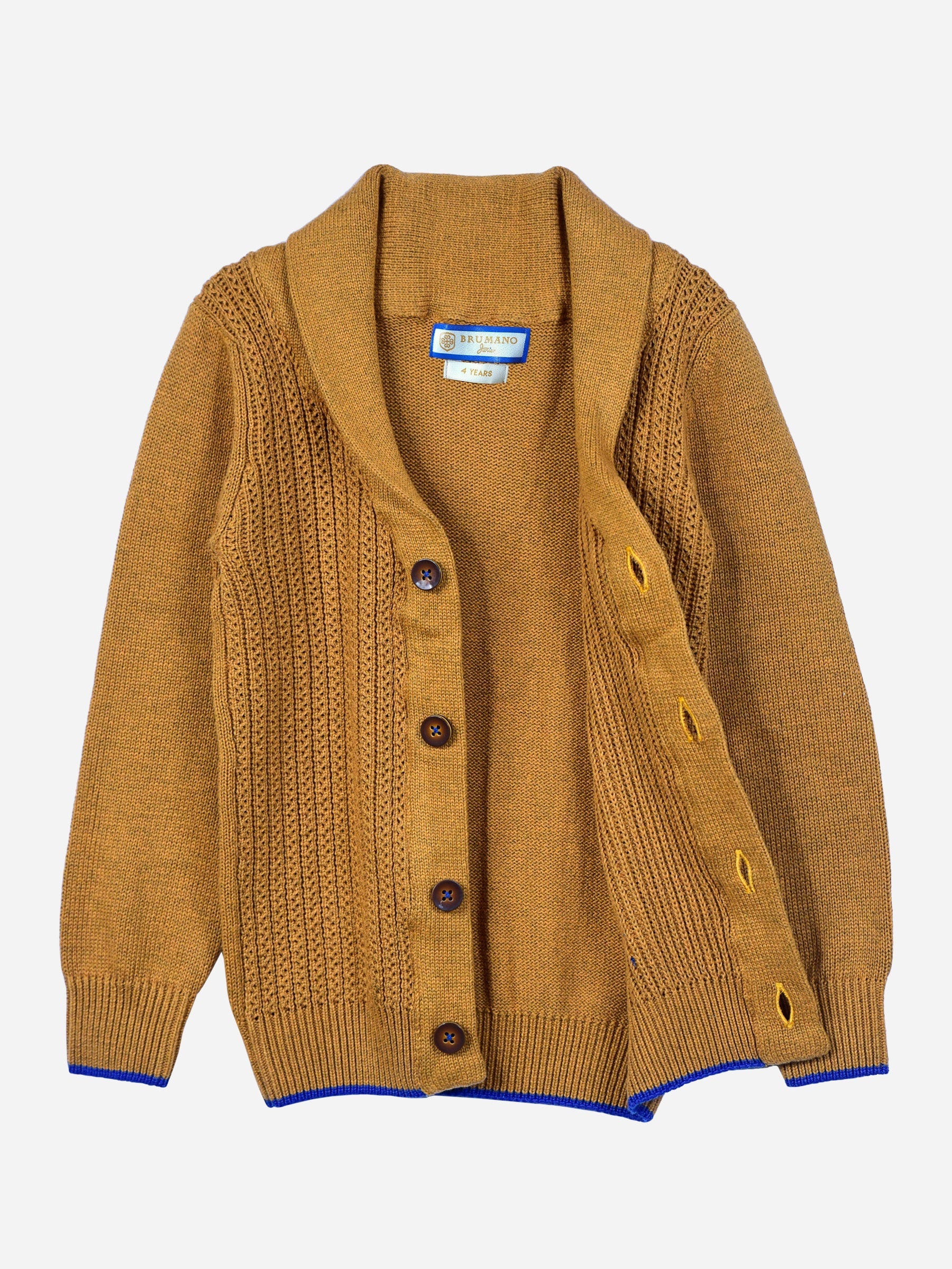 Mustard Casual Shawl Collar Cardigan
