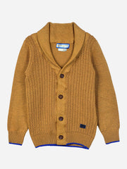 Mustard Casual Shawl Collar Cardigan