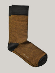 Mustard & Grey Pinstriped Cotton Socks