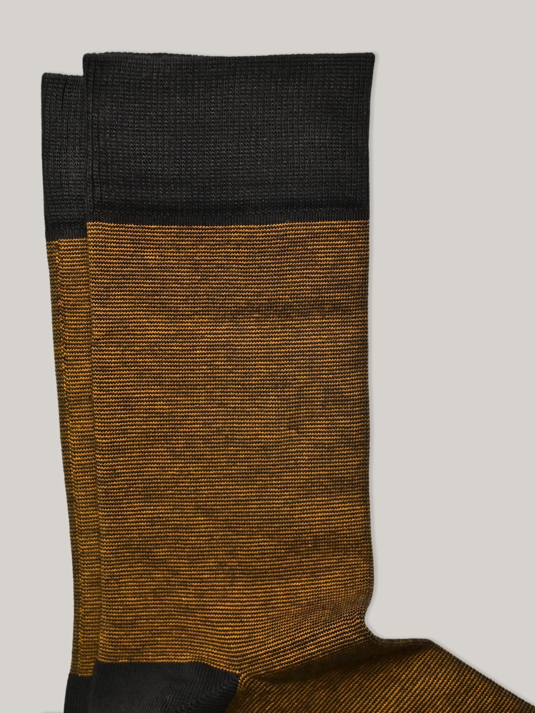 Mustard & Grey Pinstriped Cotton Socks