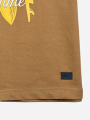 Mustard Surf Printed Casual T-Shirt