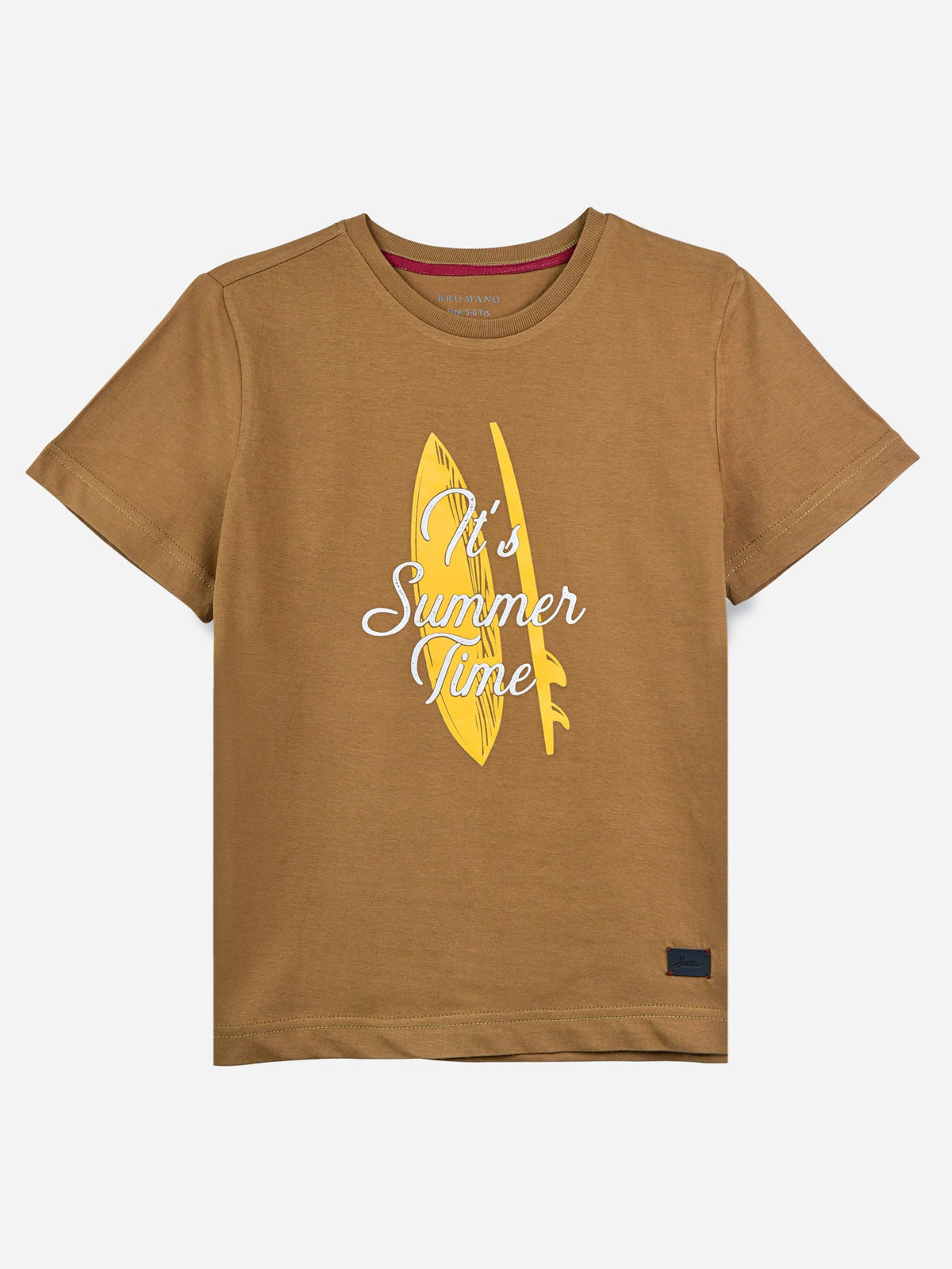 Mustard Surf Printed Casual T-Shirt