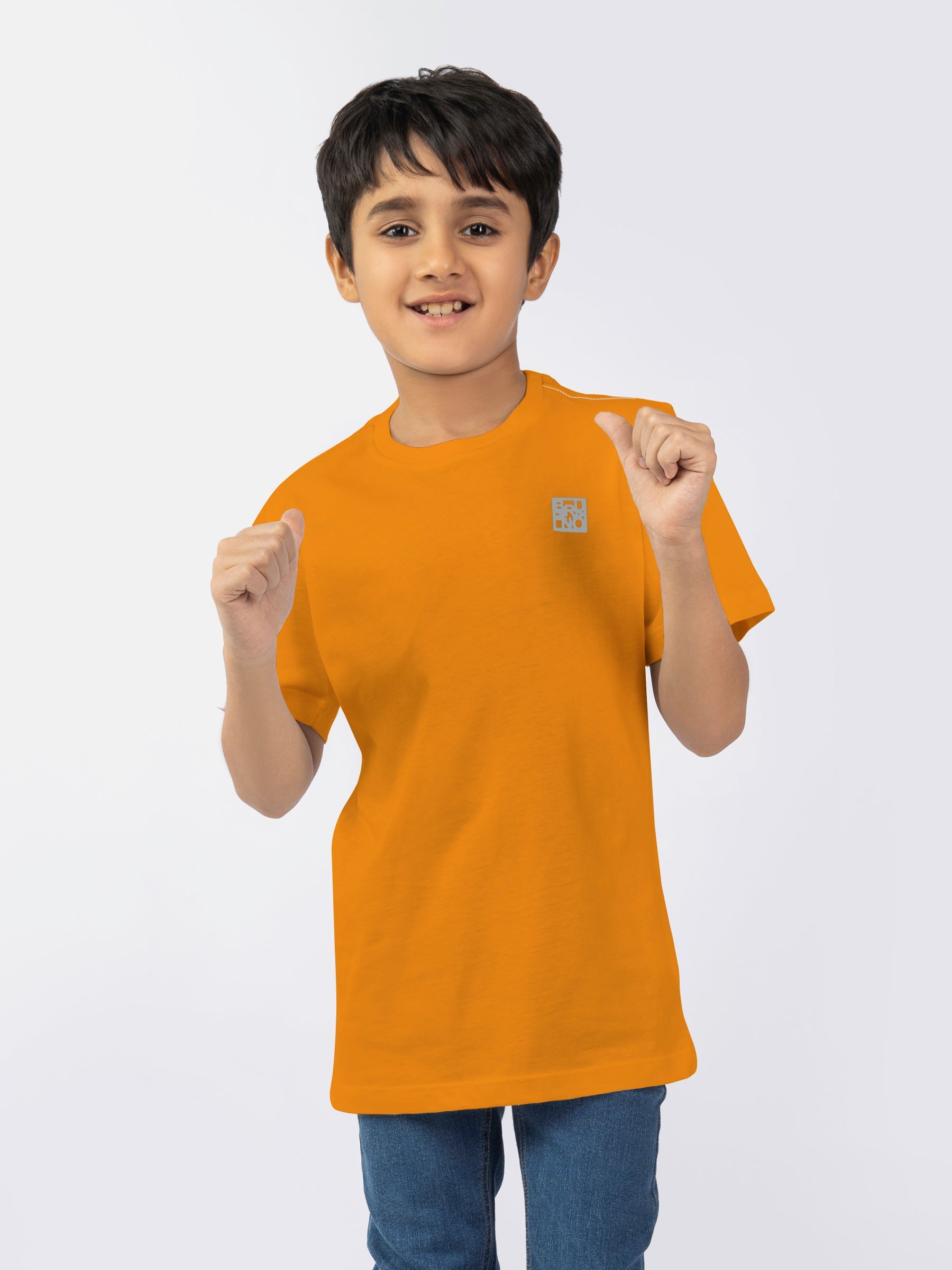 Mustard Basic Crew Neck Casual T-Shirt