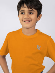 Mustard Basic Crew Neck Casual T-Shirt
