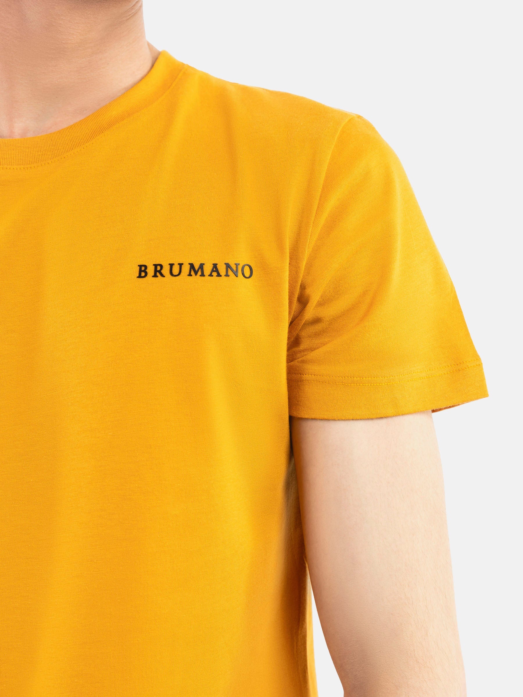 Mustard Basic Crew Neck T-Shirt