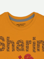 Mustard Graphic Printed 'Sharing is Caring' Casual Tee