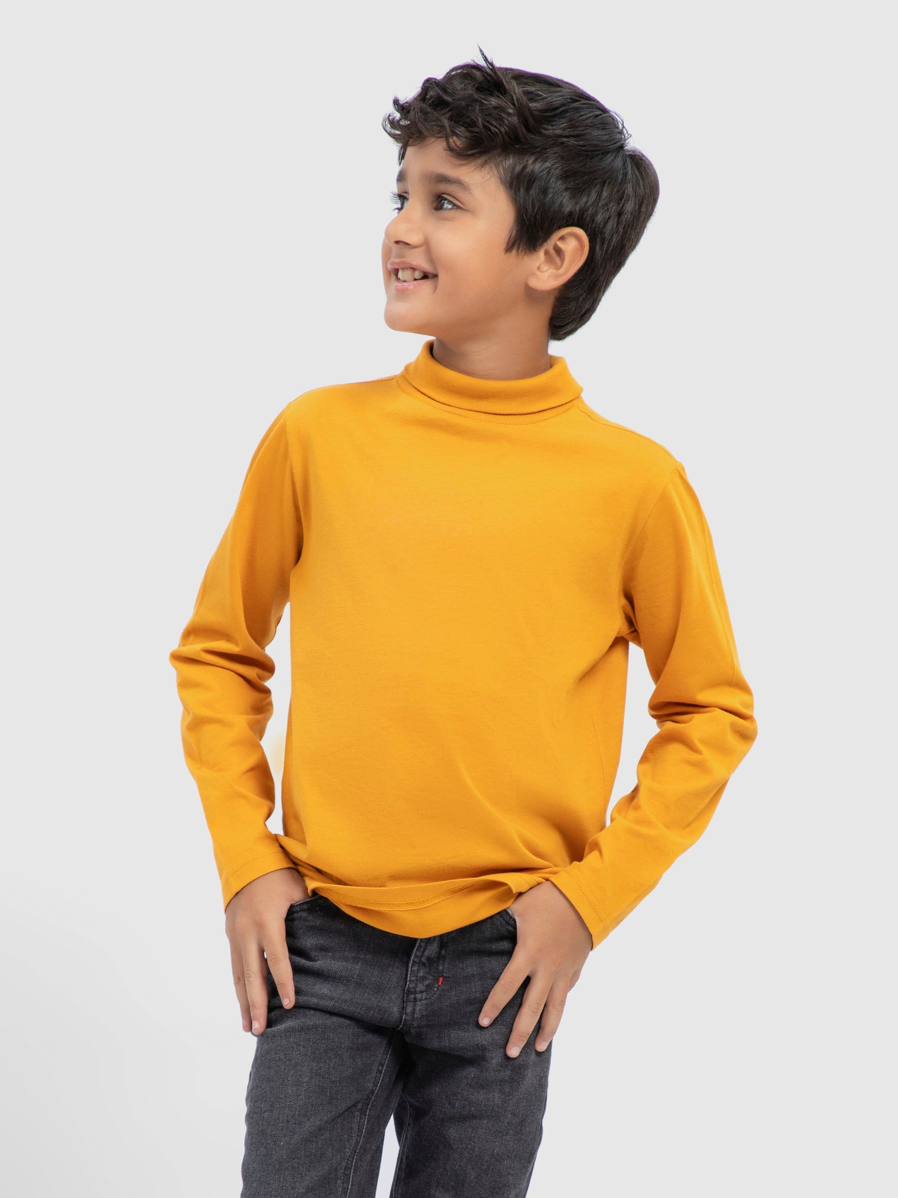 Mustard High Neck With Long Sleeves - Unisex