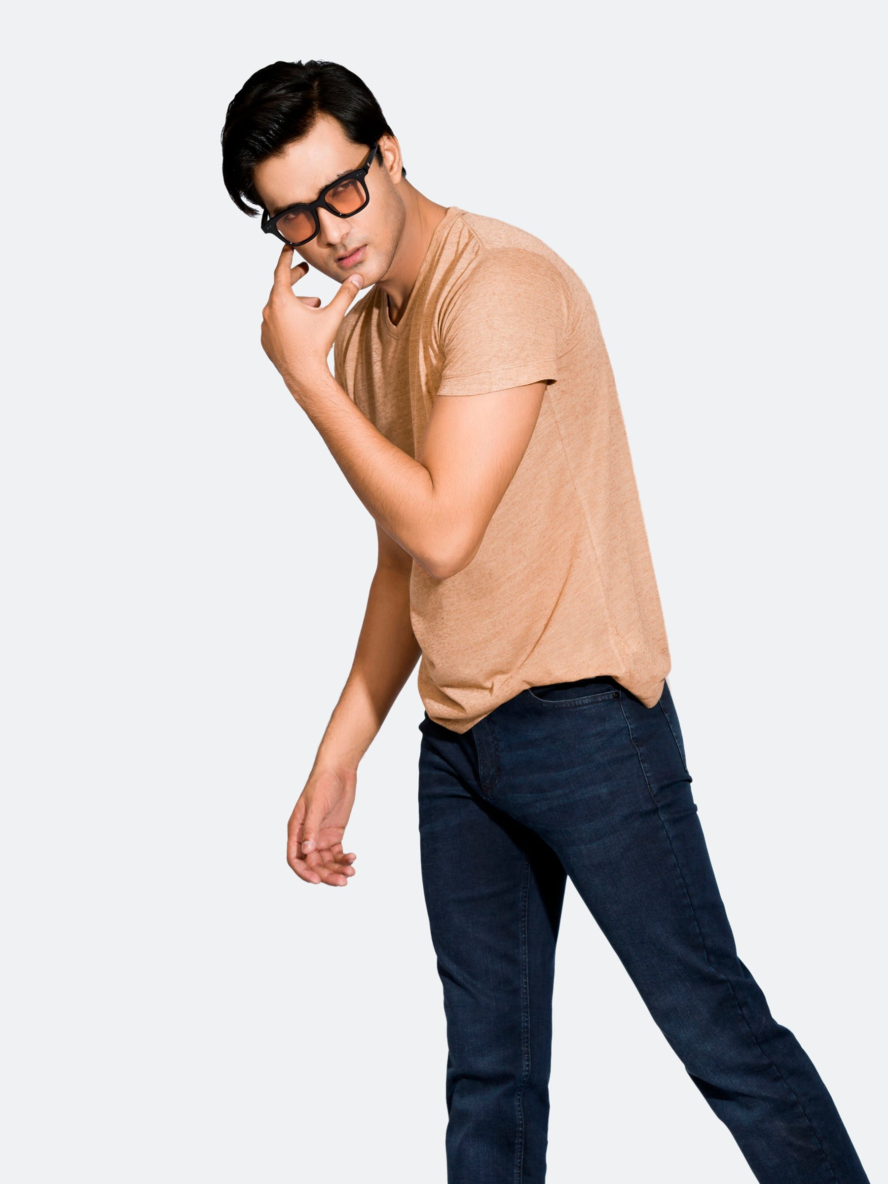 Mustard Light Weight V-Neck T-Shirt