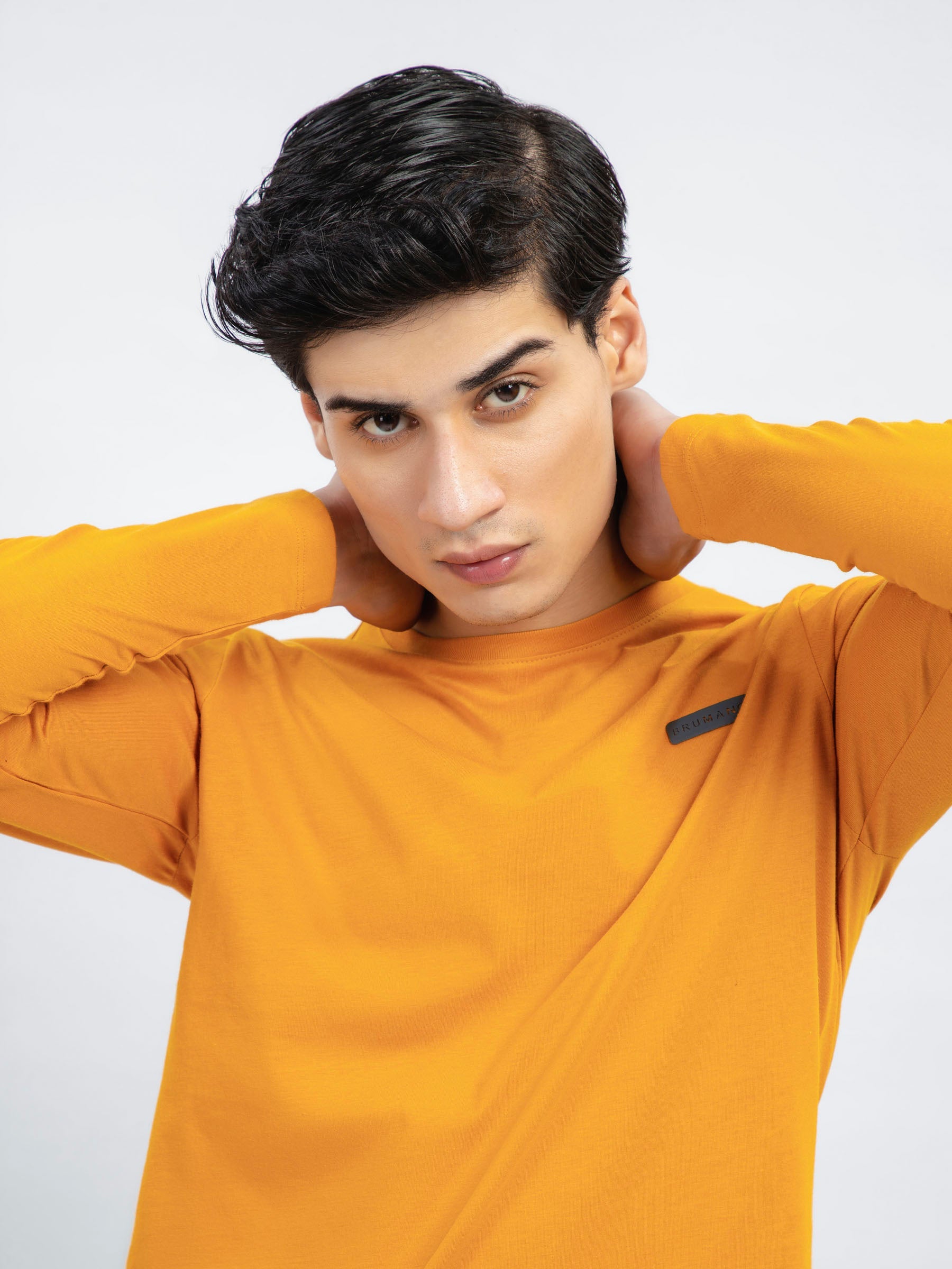 Mustard Long Sleeve Crew Neck T-Shirt
