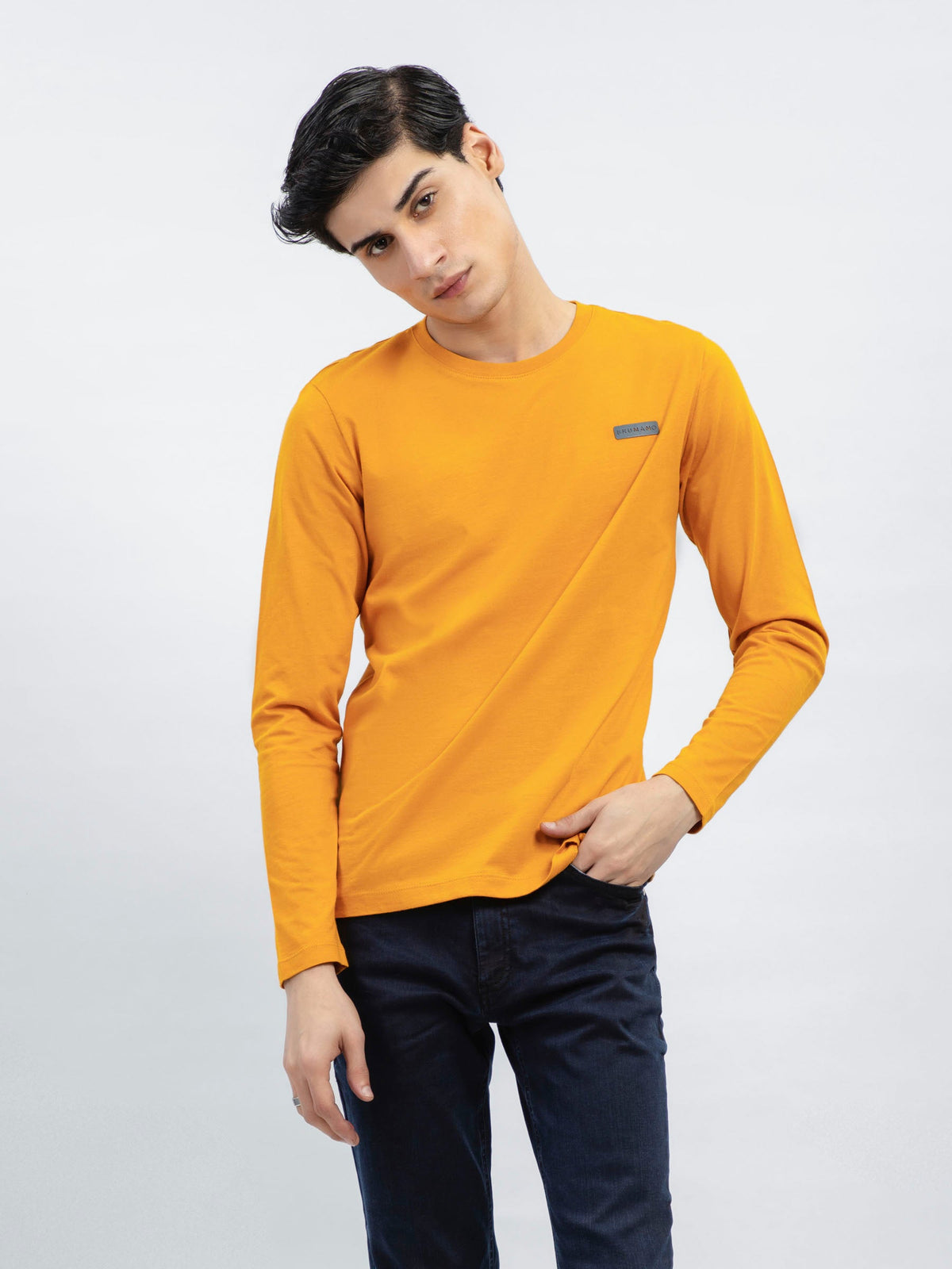 Mustard Long Sleeve Crew Neck T-Shirt