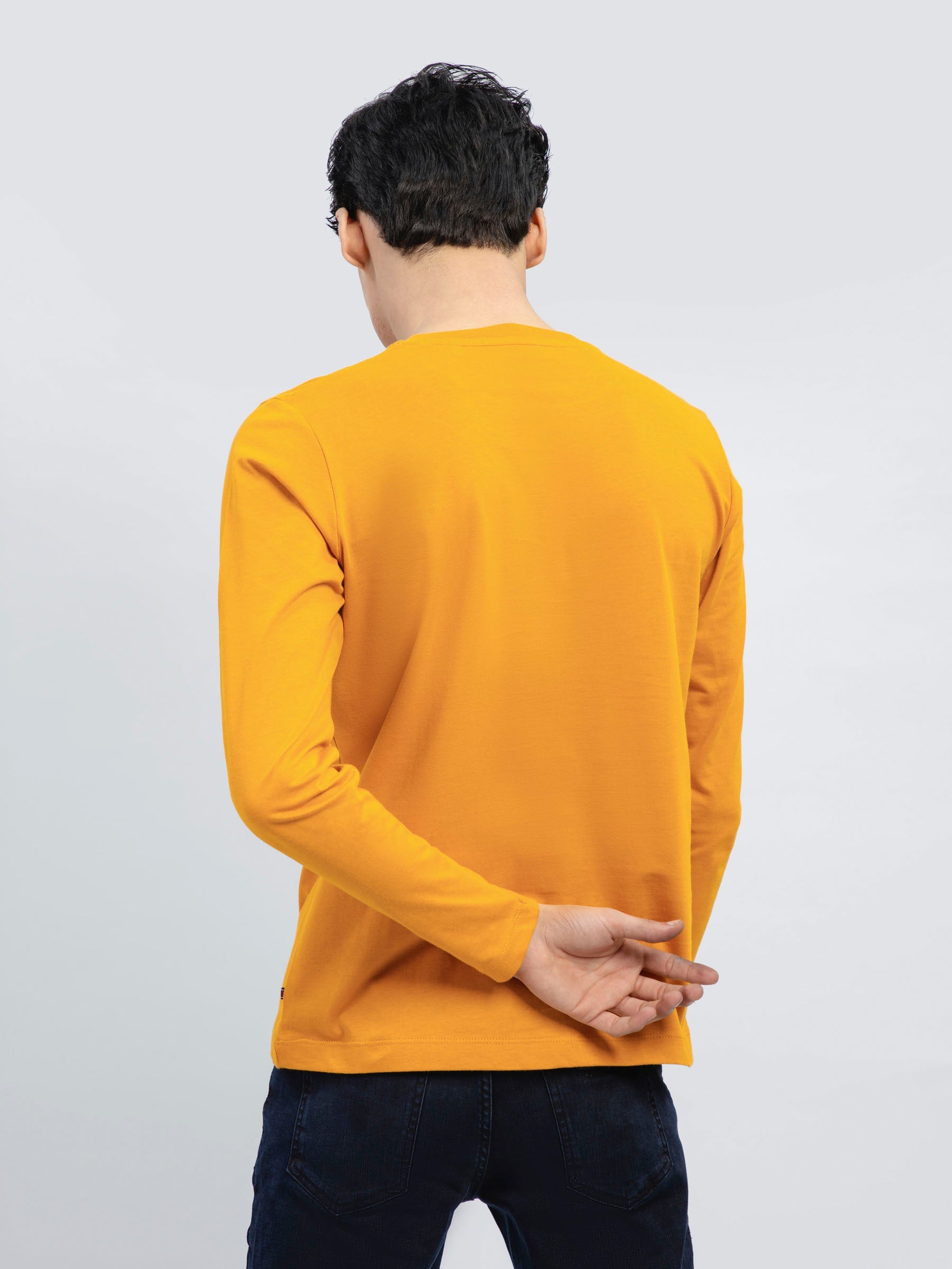 Mustard Long Sleeve Crew Neck T-Shirt