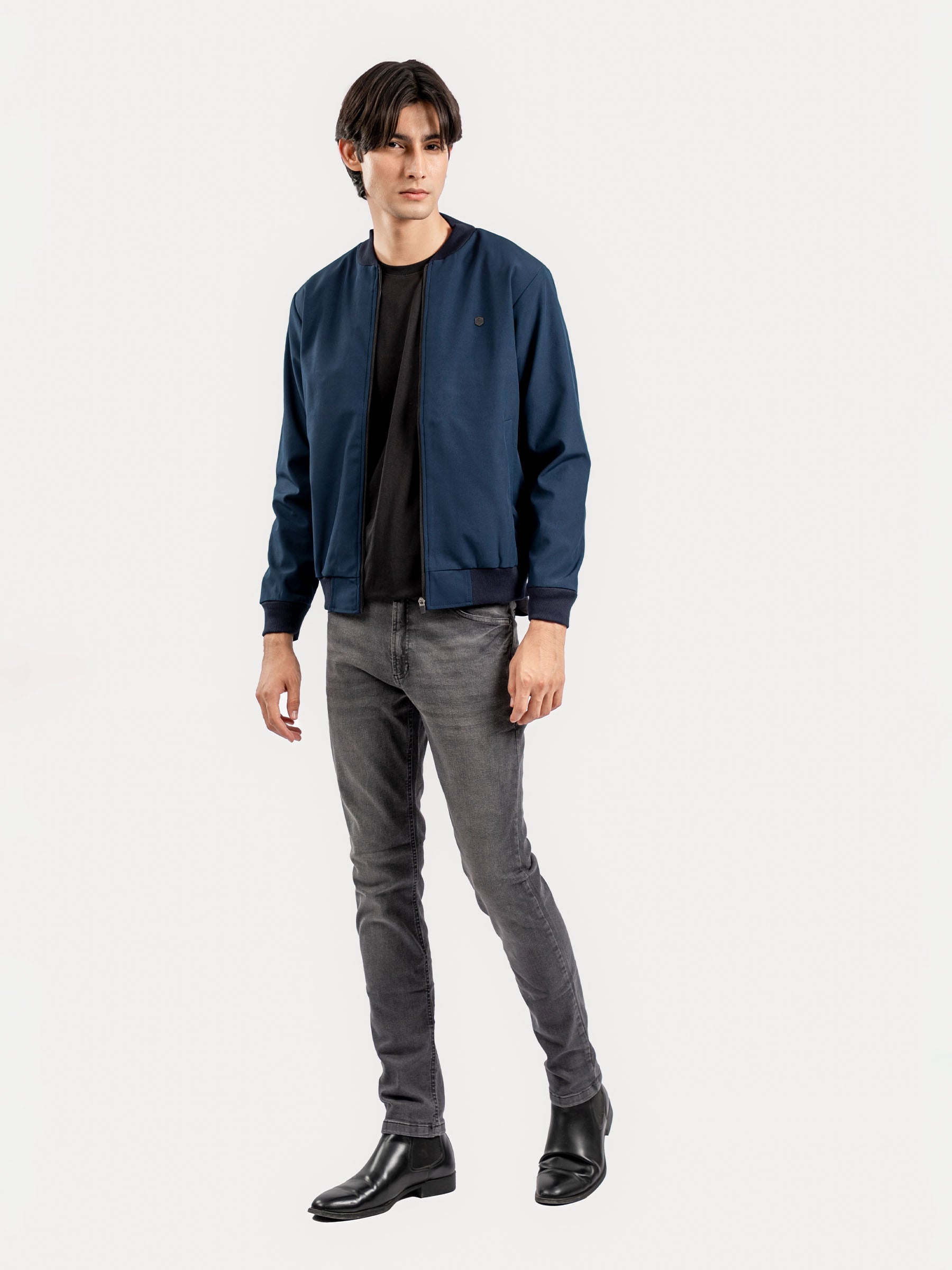 Navy Blue Bomber Jacket