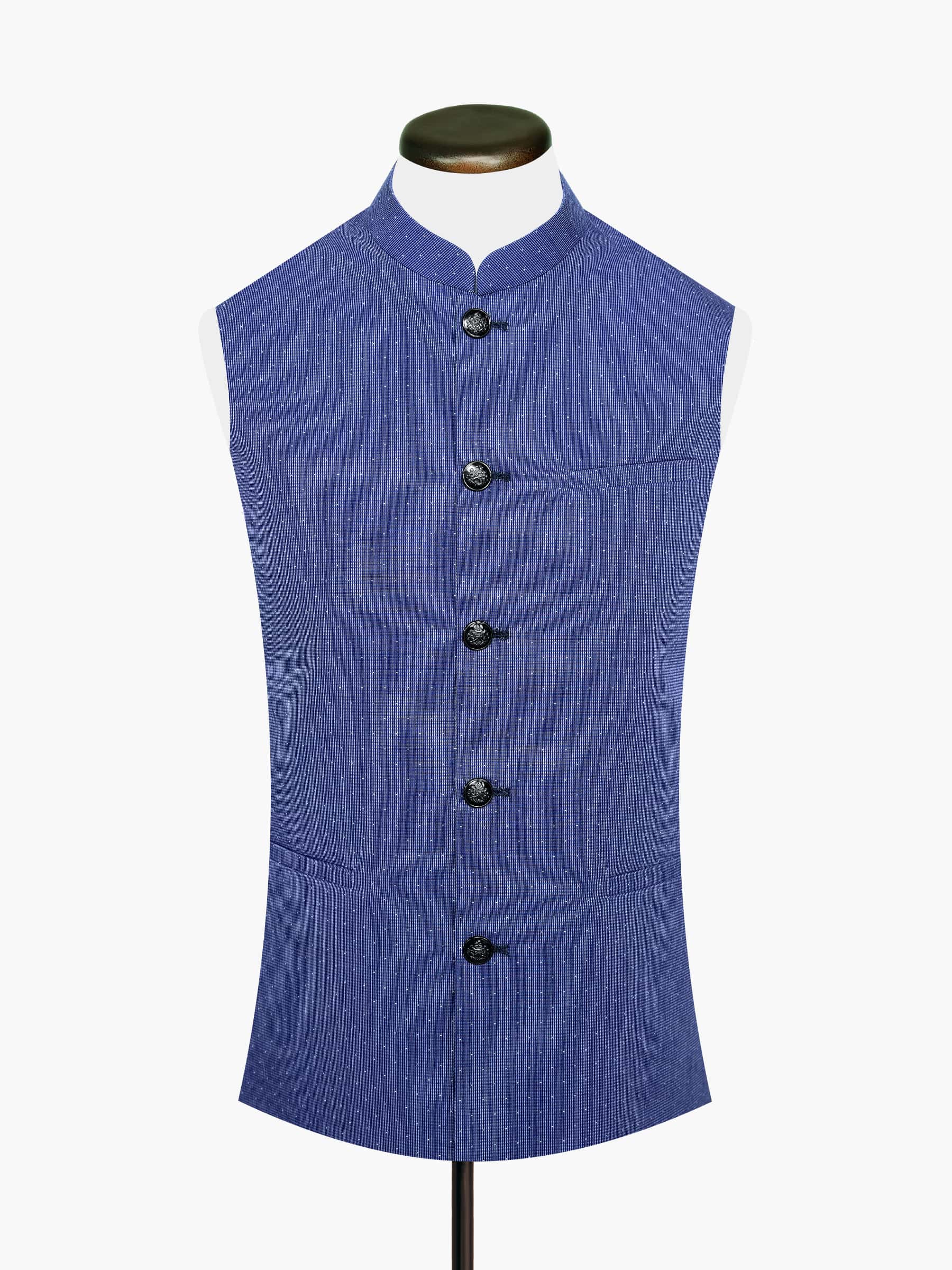 Navy Blue Dobby Waistcoat