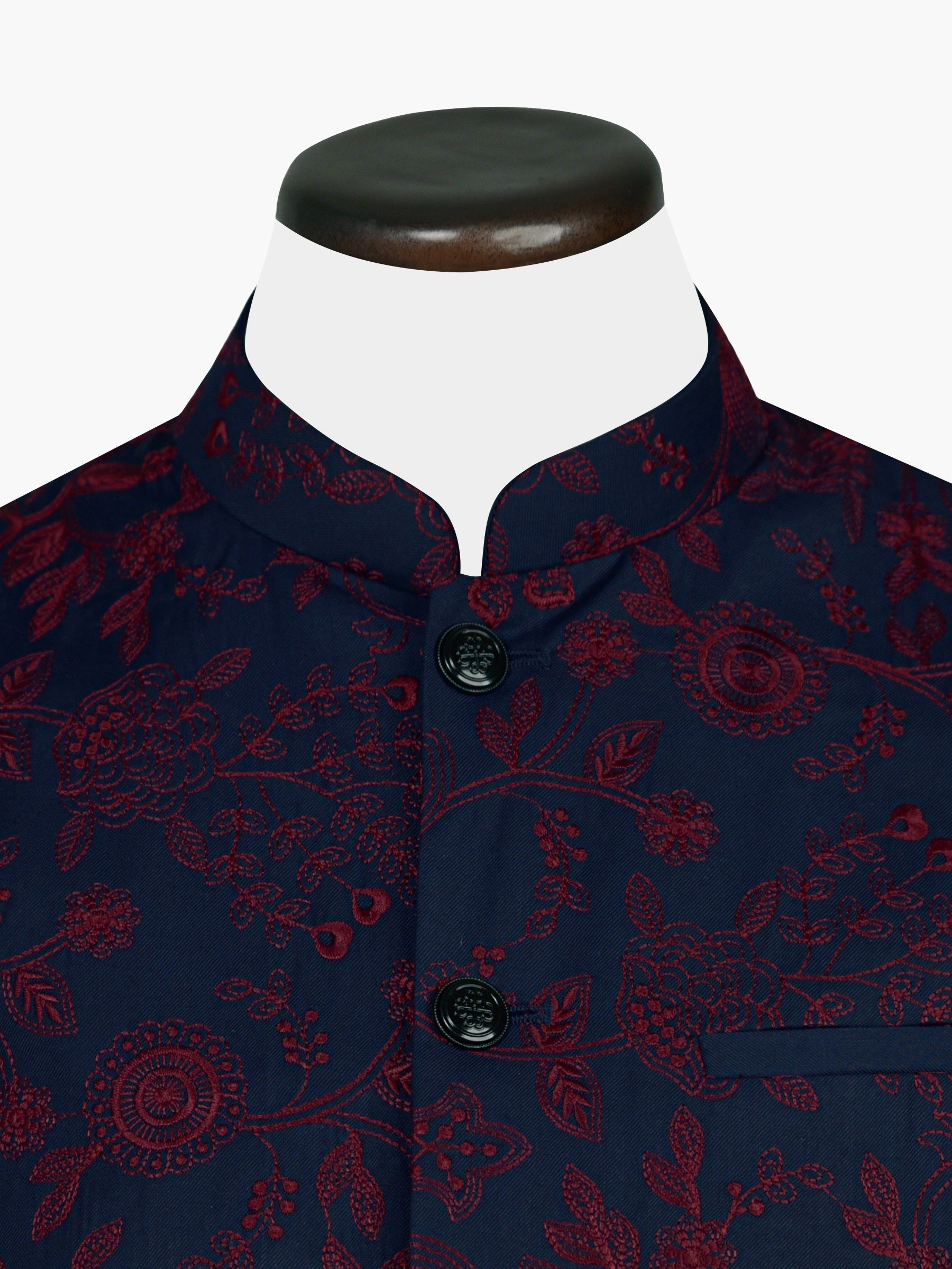 Navy Blue Embroidered Sartoria Waistcoat