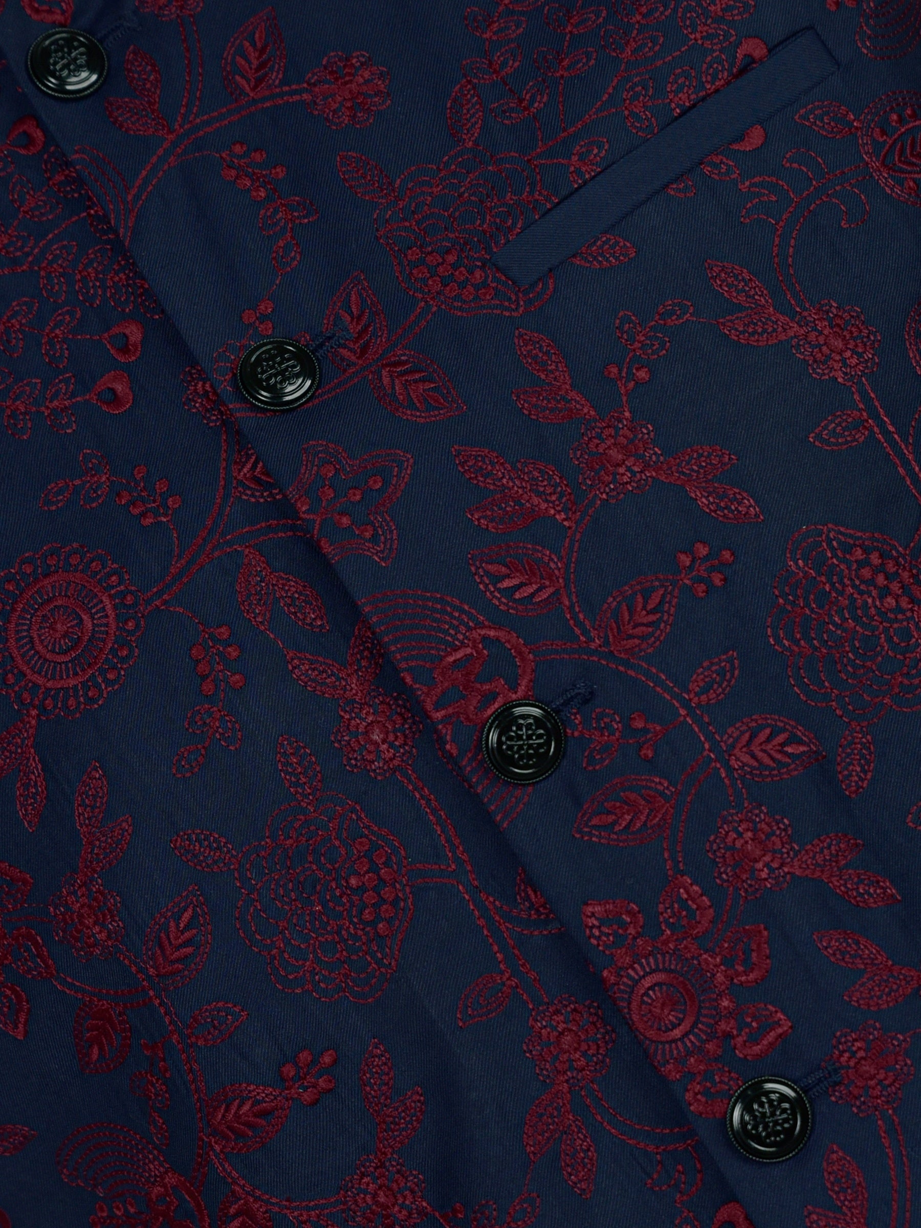 Navy Blue Embroidered Sartoria Waistcoat