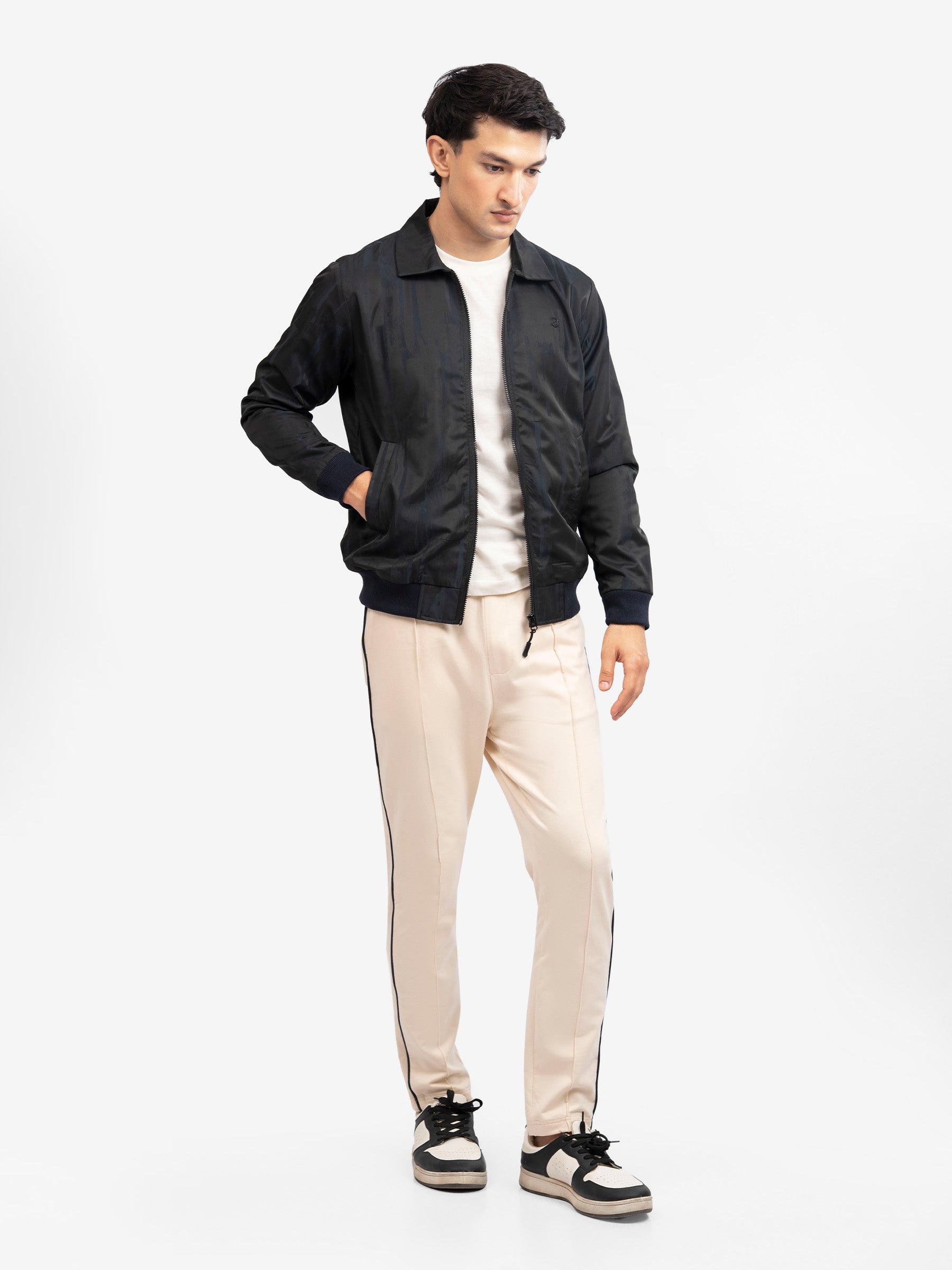 Navy Blue Everyday Structured Collar Jacket