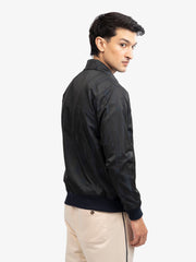 Navy Blue Everyday Structured Collar Jacket
