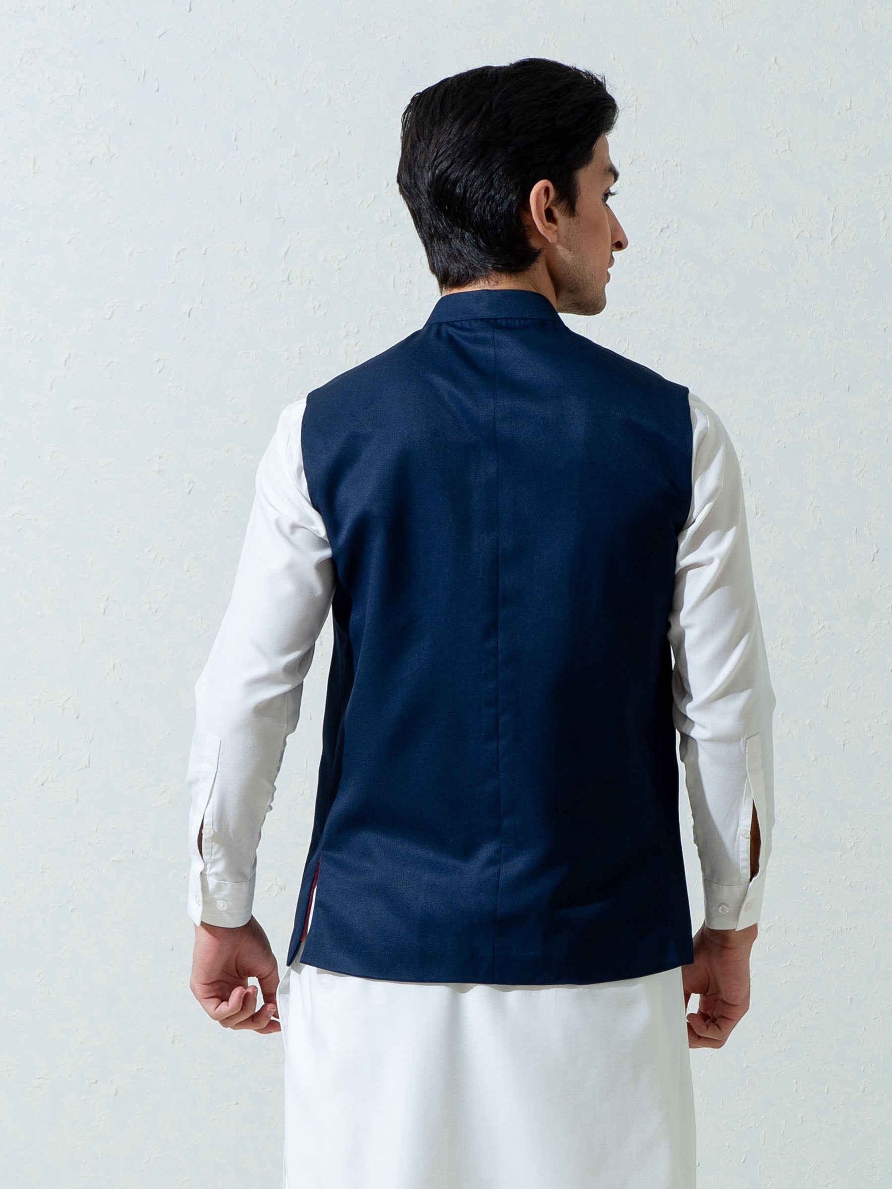 Navy Blue Formal Twill Waistcoat