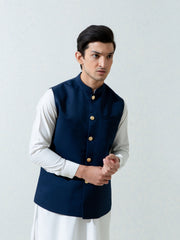 Navy Blue Formal Twill Waistcoat