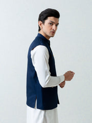 Navy Blue Formal Twill Waistcoat