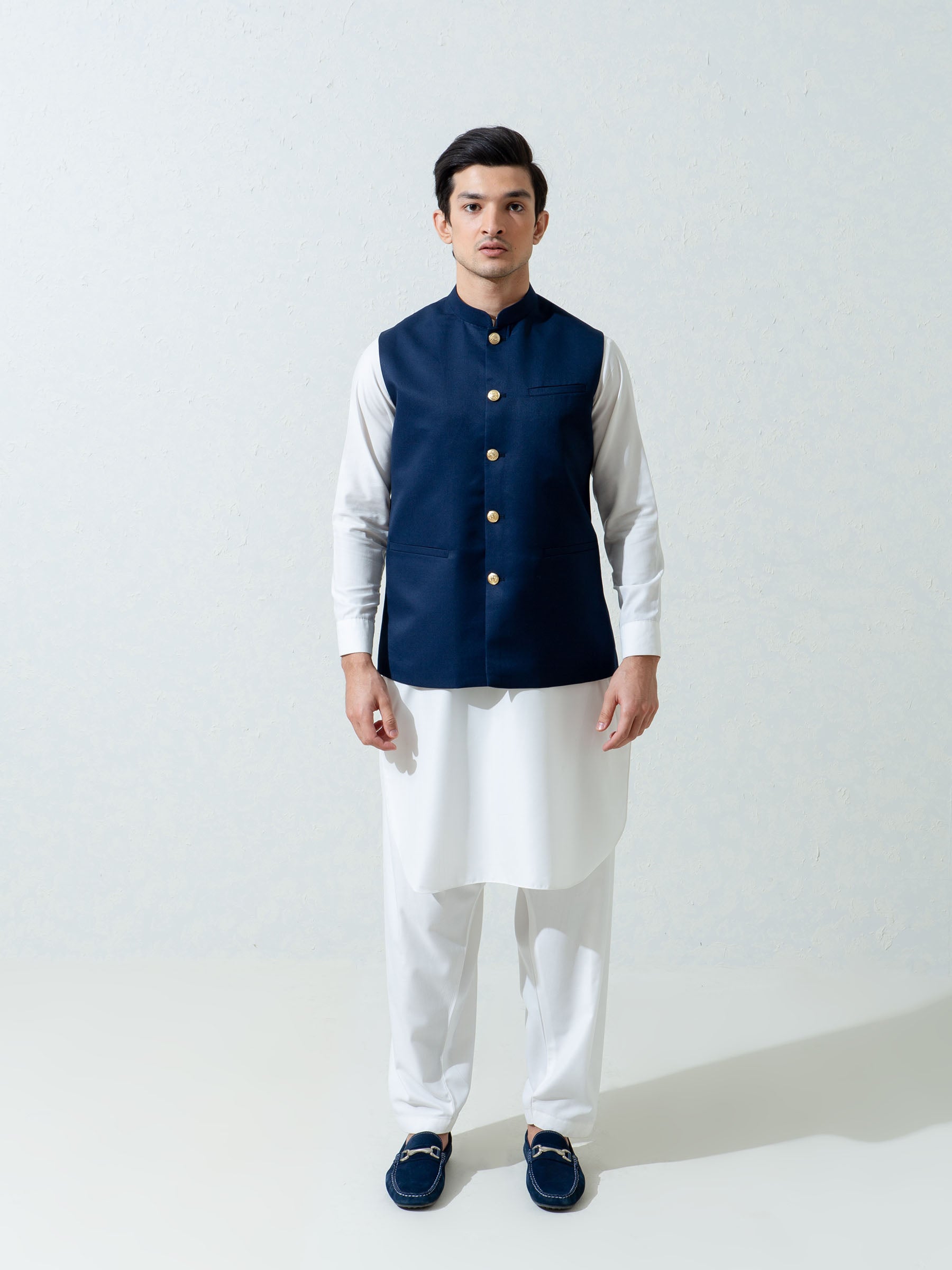 Navy Blue Formal Twill Waistcoat