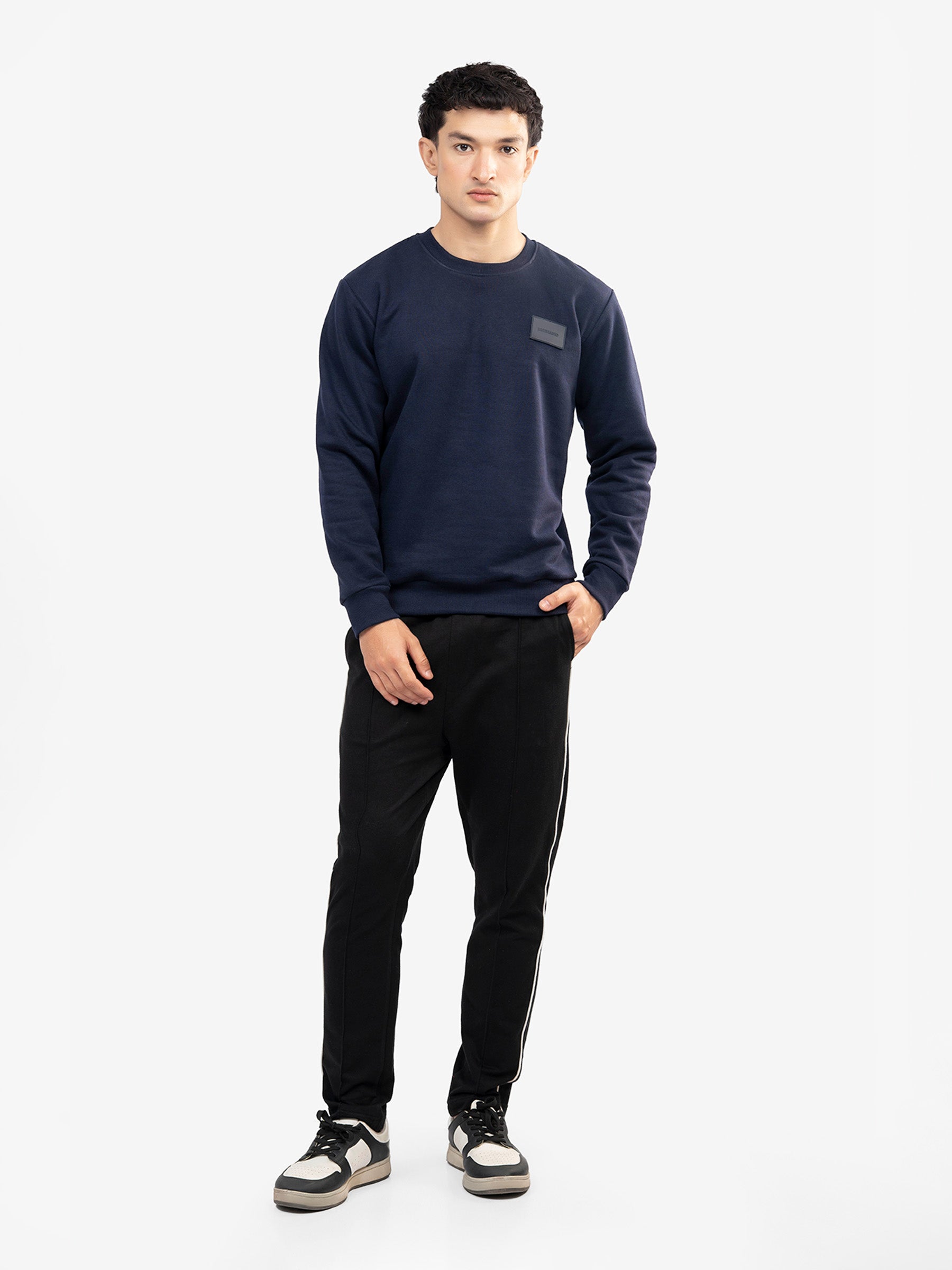 Navy Blue Heavy Crew Neck Sweatshirt