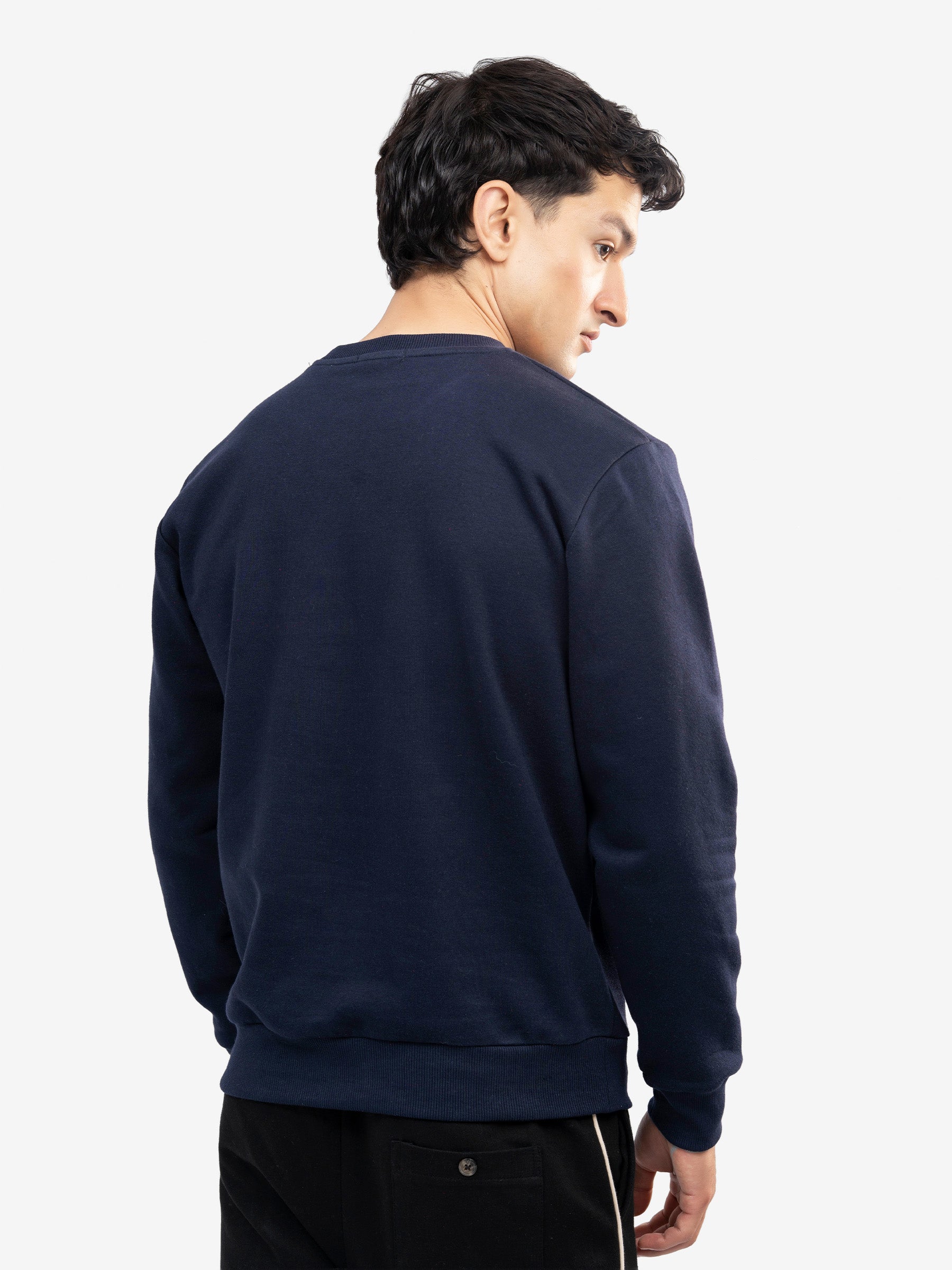Navy Blue Heavy Crew Neck Sweatshirt