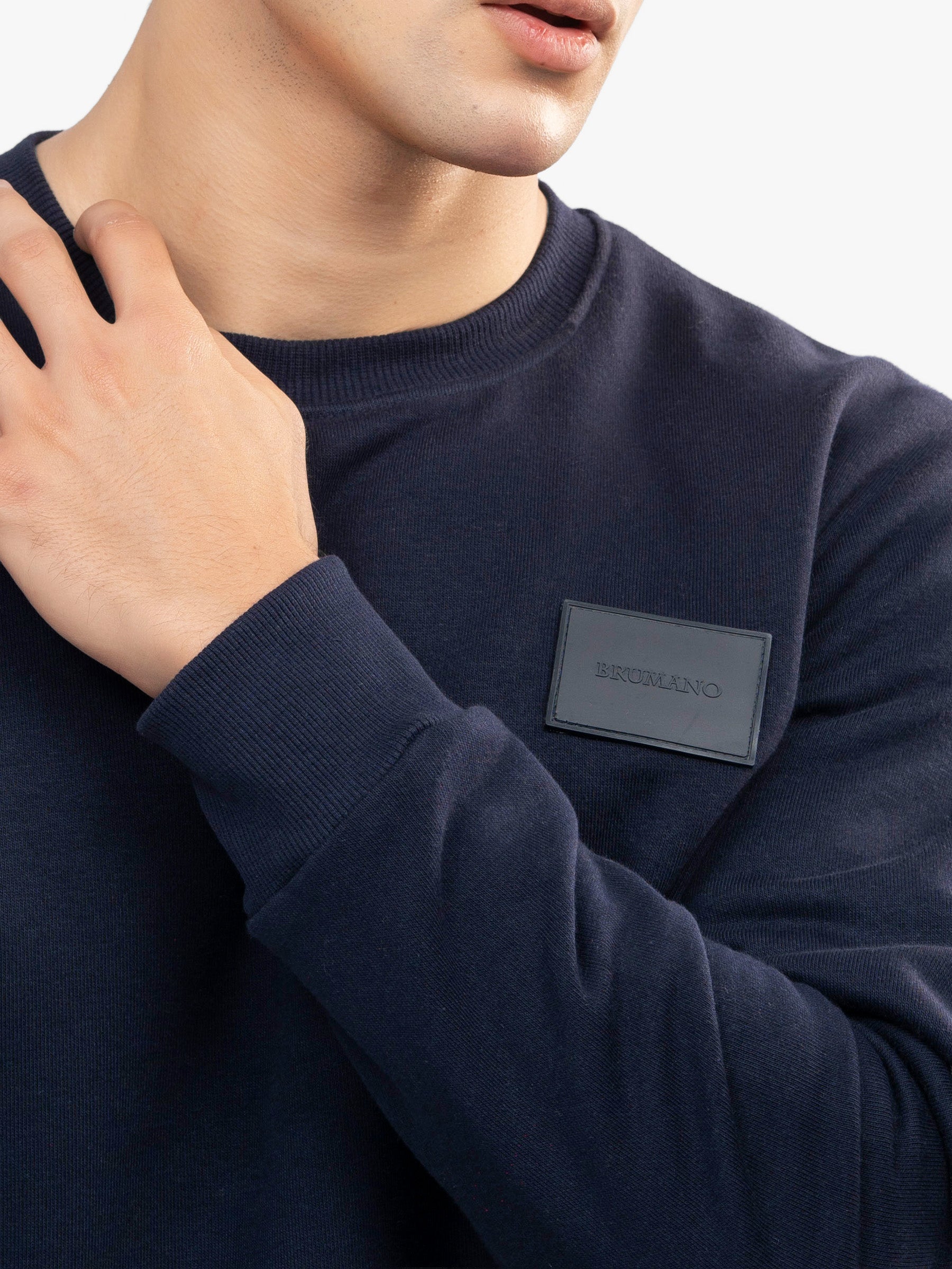 Navy Blue Heavy Crew Neck Sweatshirt