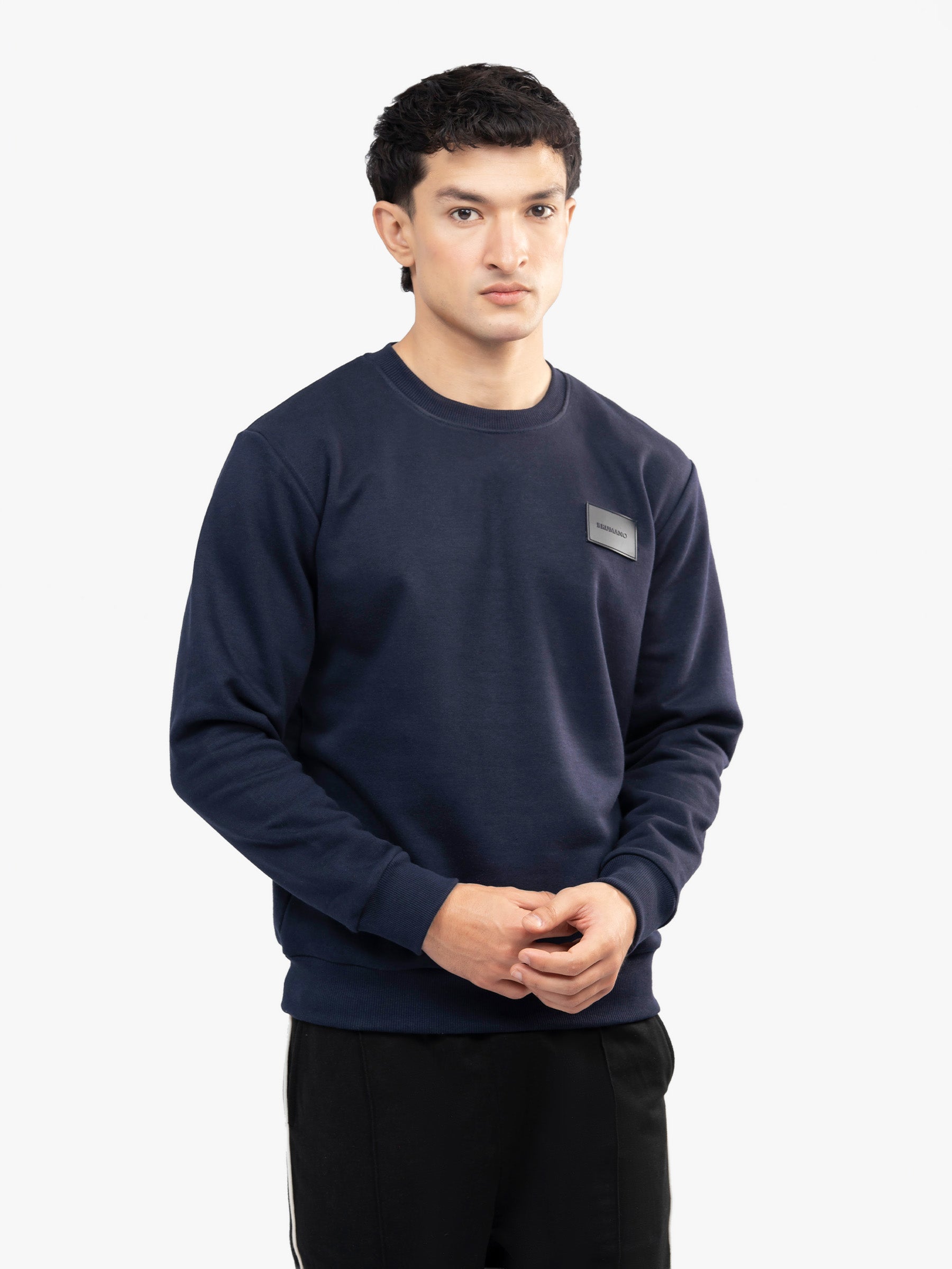 Navy Blue Heavy Crew Neck Sweatshirt