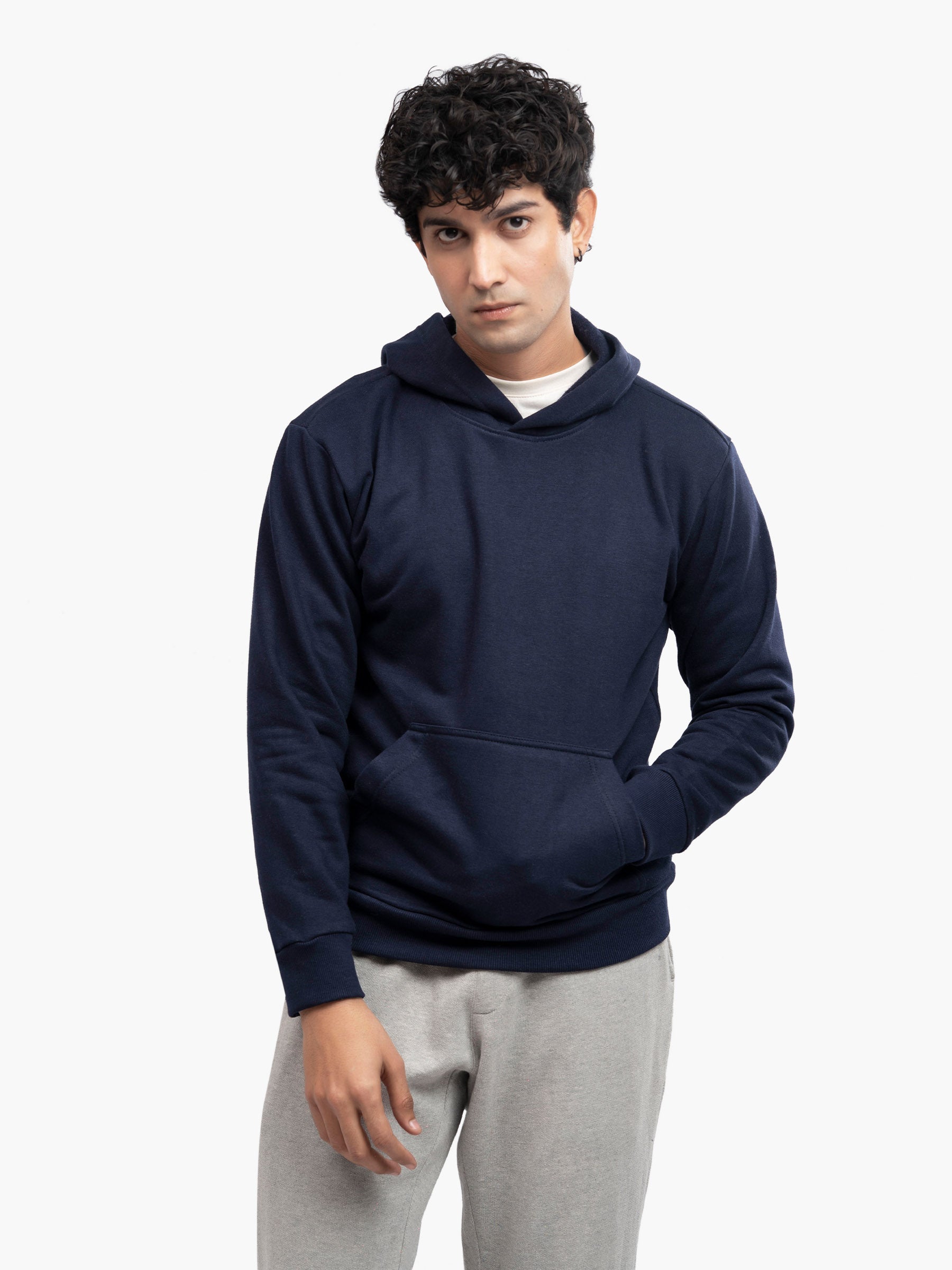Navy Blue Heavyweight Fleece Hoodie