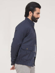 Navy Blue Herringbone Jacket