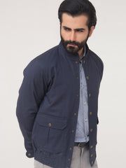 Navy Blue Herringbone Jacket