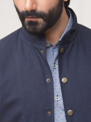 Navy Blue Herringbone Jacket