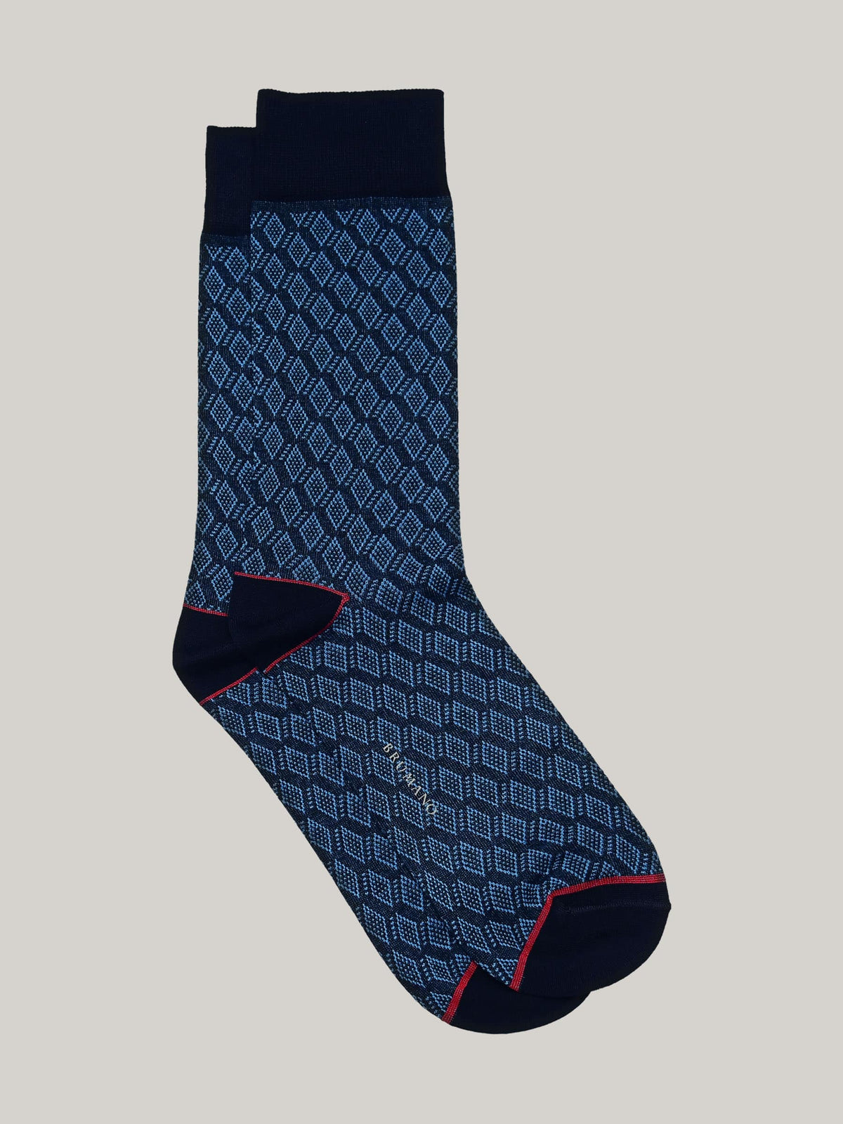 Navy Blue Jacquard Mercerized Socks