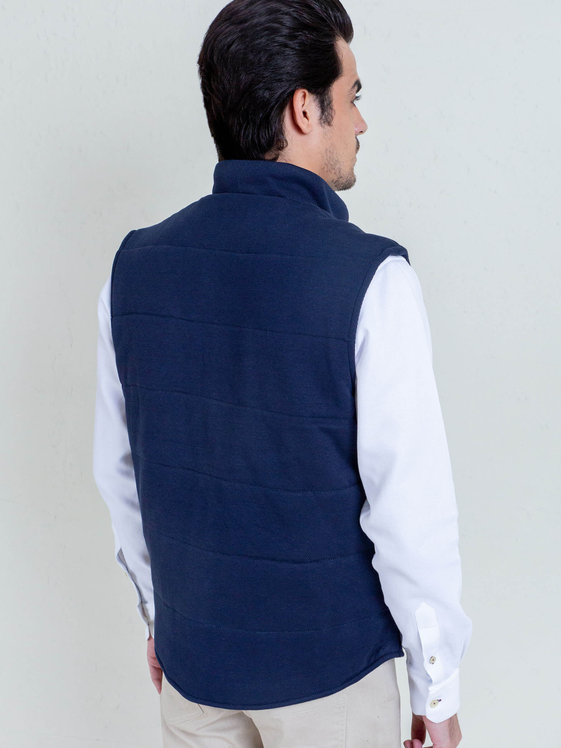Navy Blue Knitted Sleeveless Vest