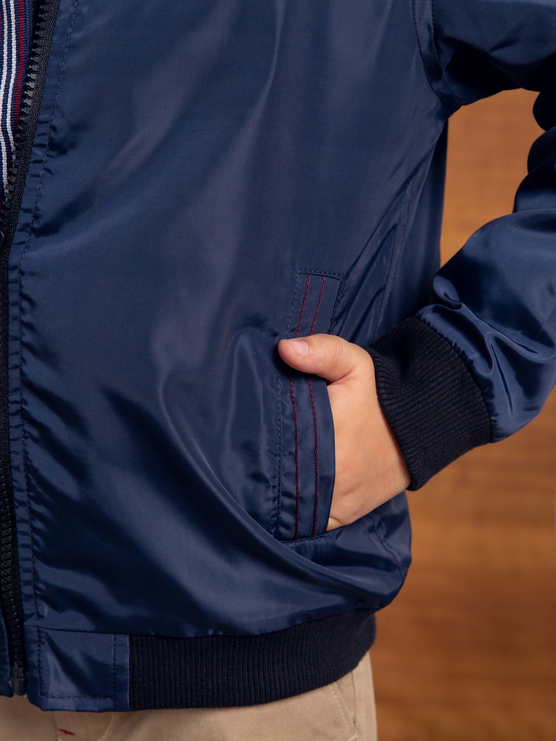 Navy Blue Light Weight Casual Bomber Jacket