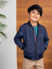 Navy Blue Light Weight Casual Bomber Jacket