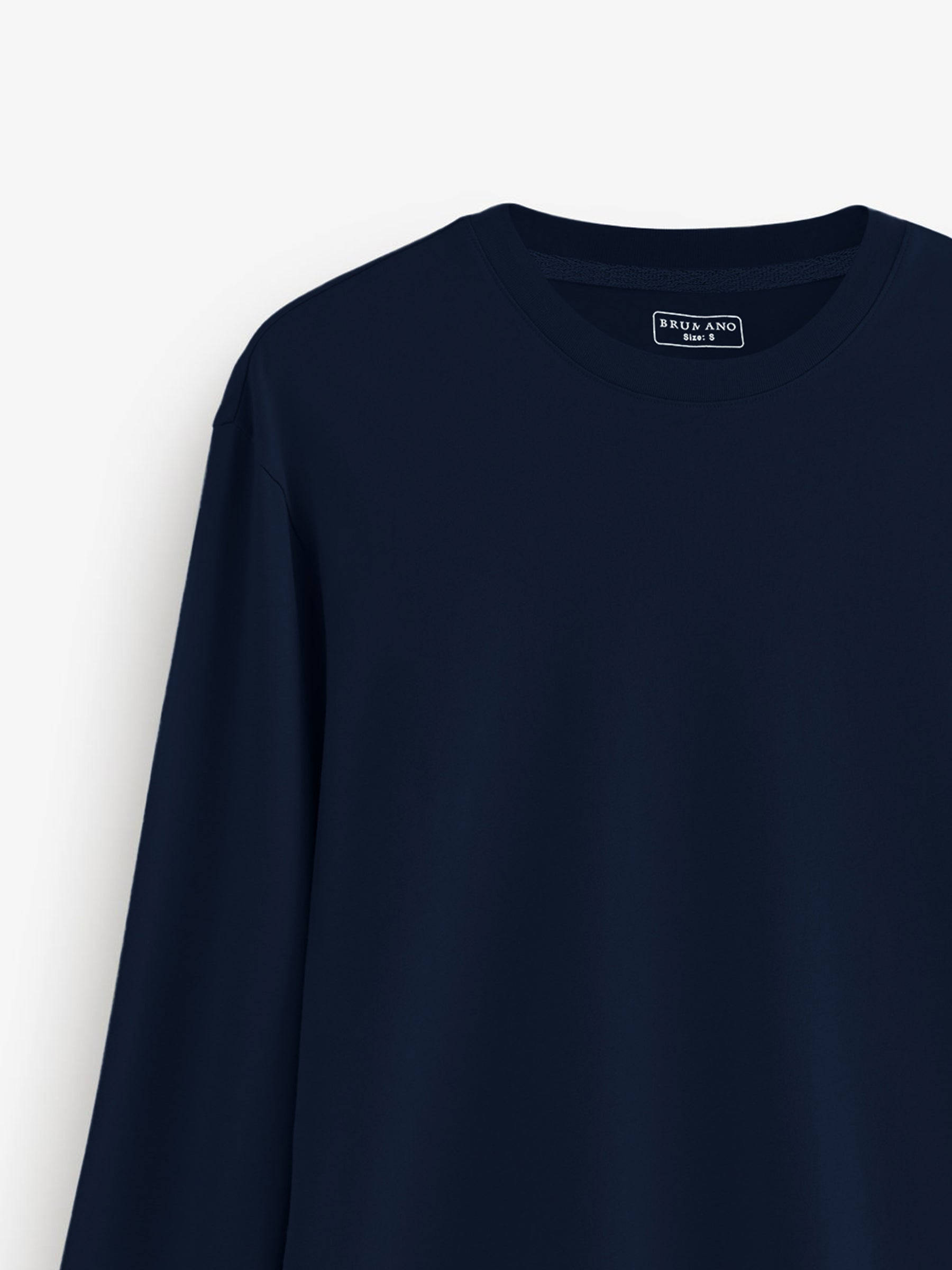 Navy Blue Long Sleeve Crew Neck T-Shirt - Women