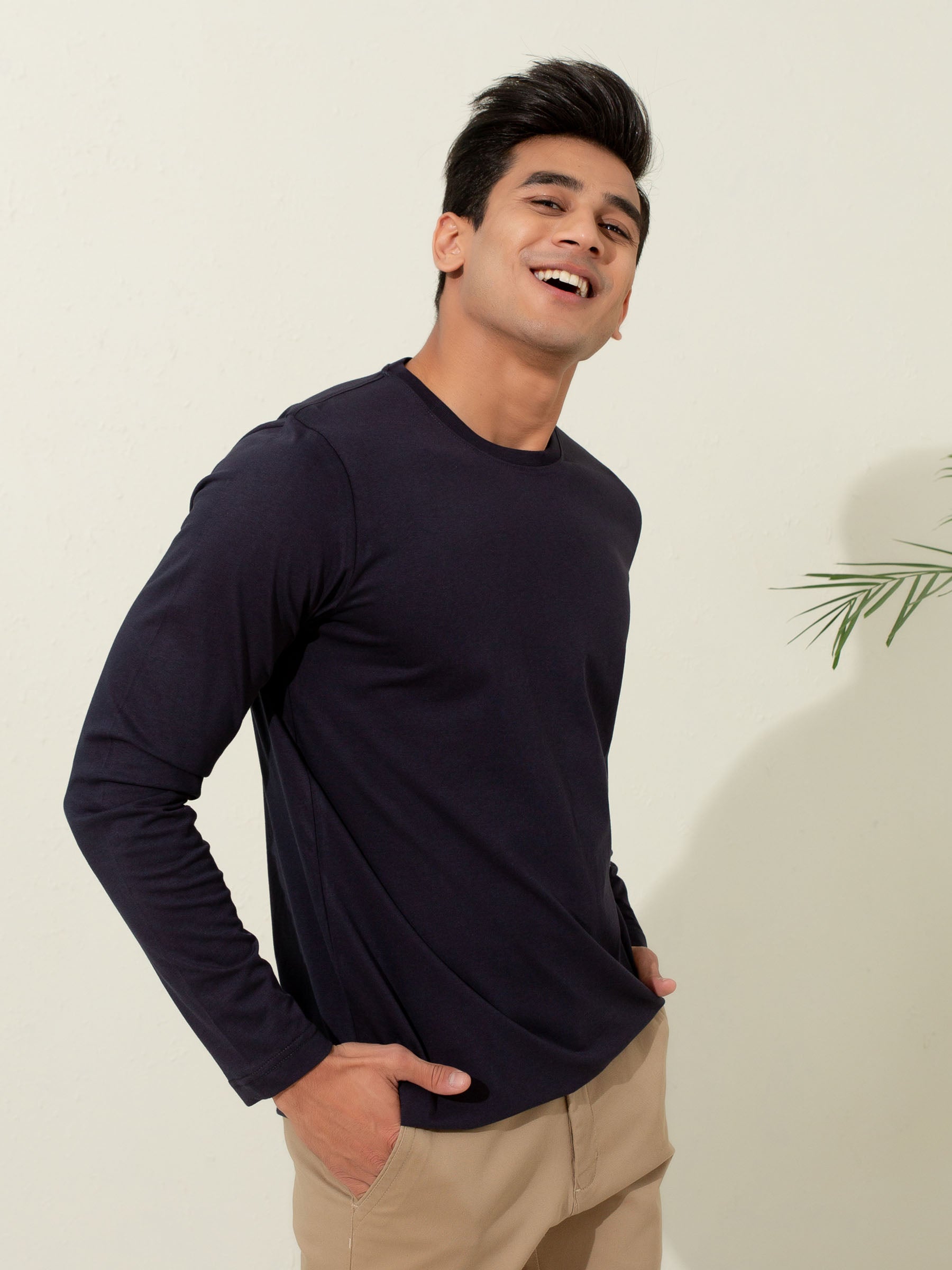 Navy Blue Long Sleeve T-Shirt