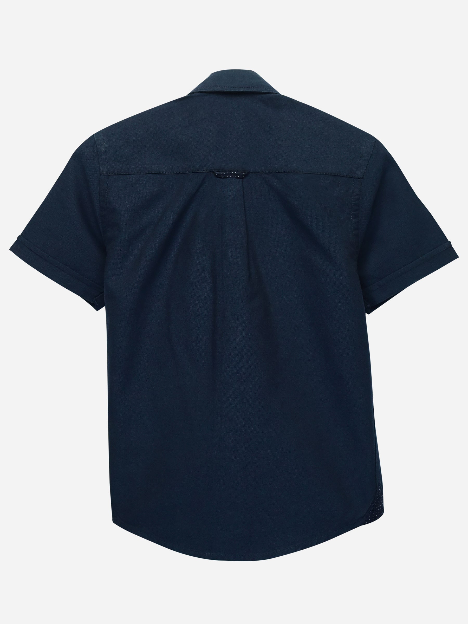 Navy Blue Oxford Short Sleeve Casual Shirt