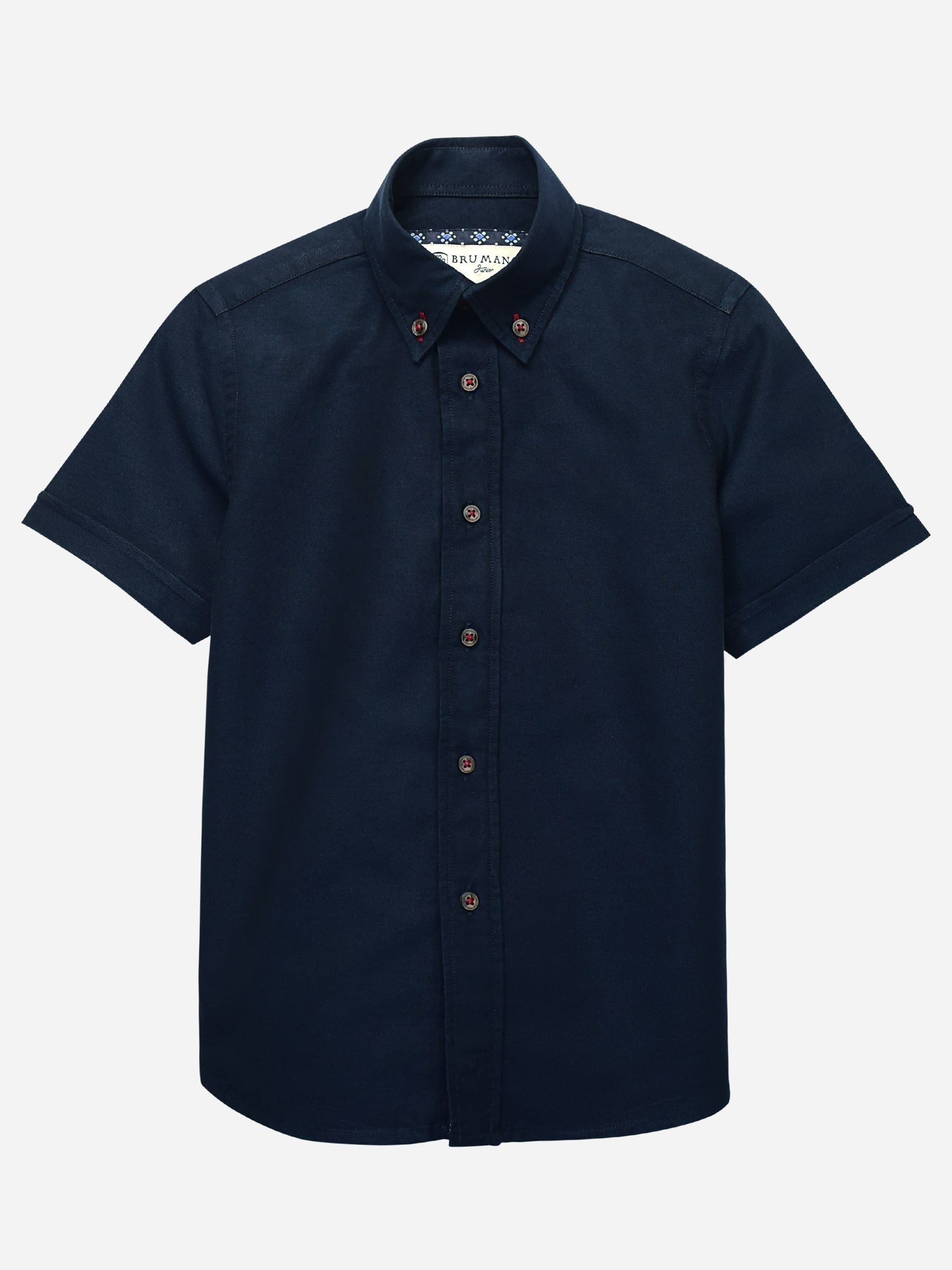 Navy Blue Oxford Short Sleeve Casual Shirt