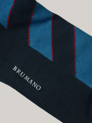 Navy Blue Pinstriped Cotton Socks