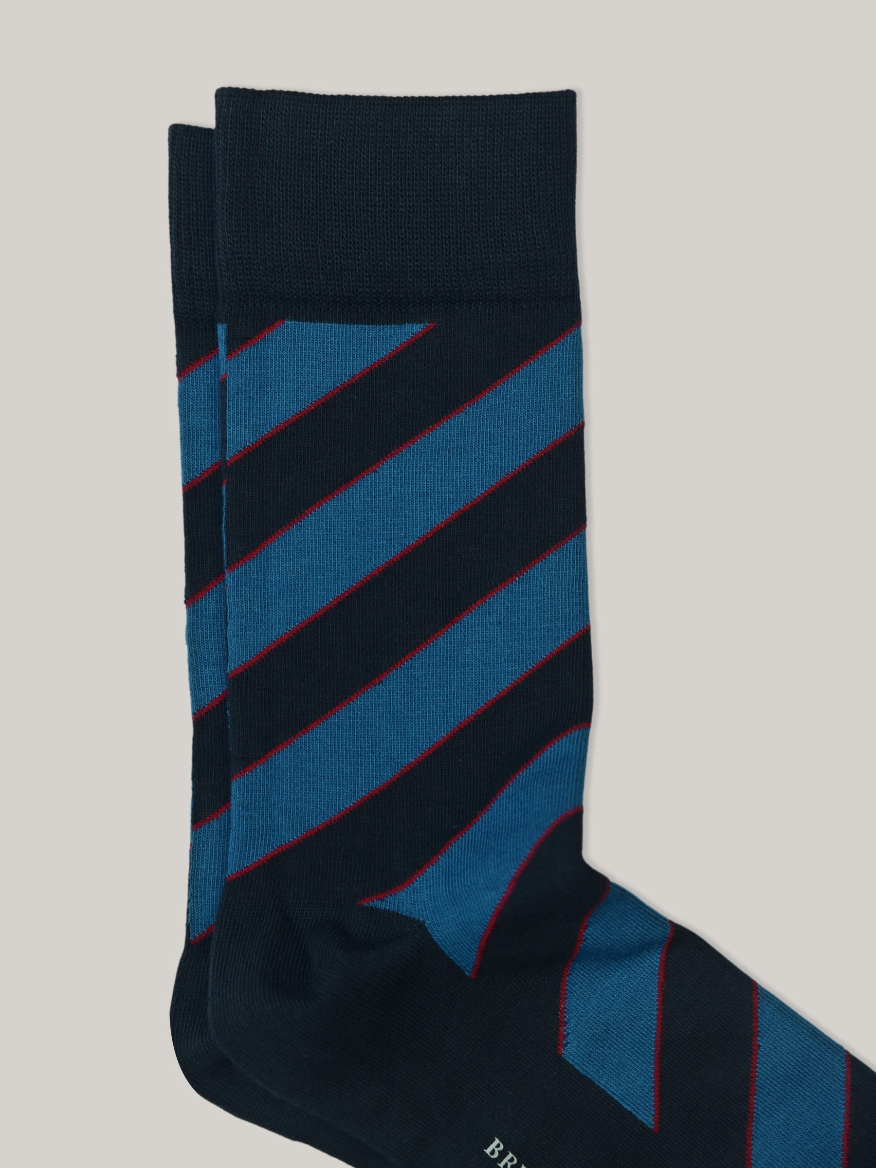 Navy Blue Pinstriped Cotton Socks