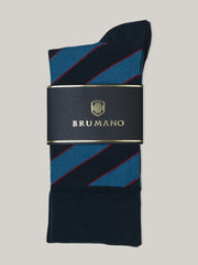 Navy Blue Pinstriped Cotton Socks