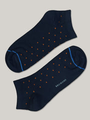 Navy Blue Polka Dot Cotton Ankle Socks