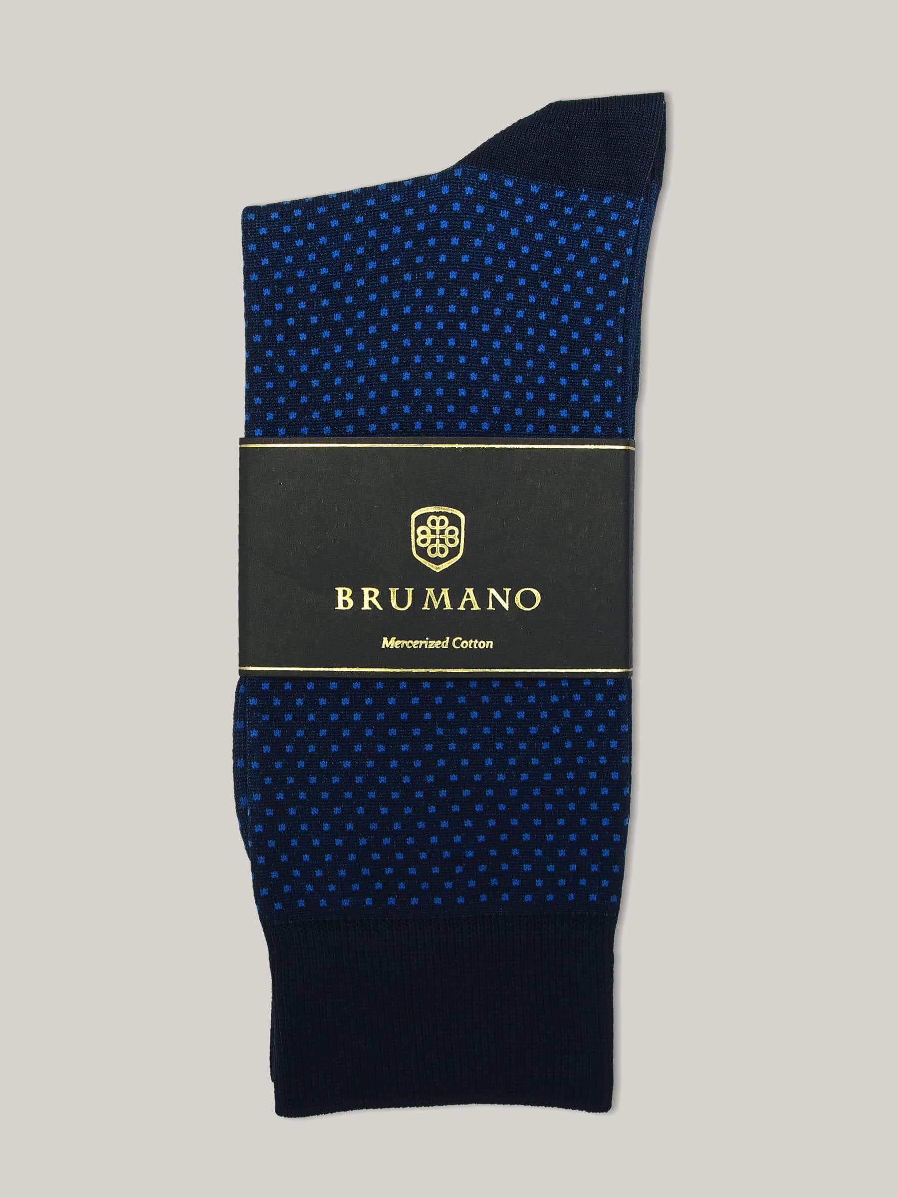 Navy Blue Polka Dot Mercerized Socks