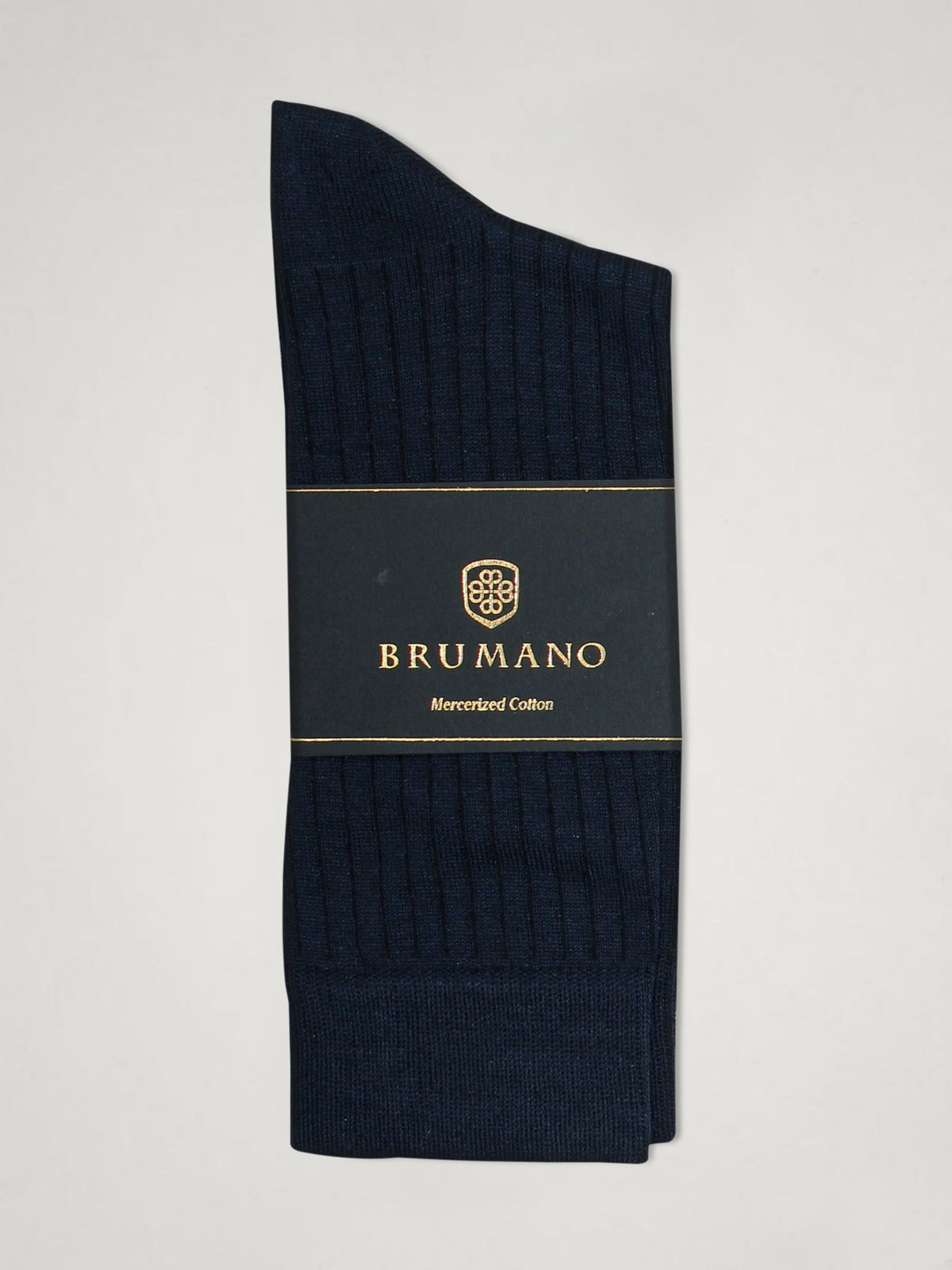 Navy Blue Ribbed Mercerized Socks
