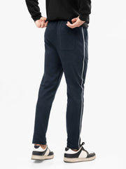 Navy Blue Sporty Regular Fit Knitted Pajama