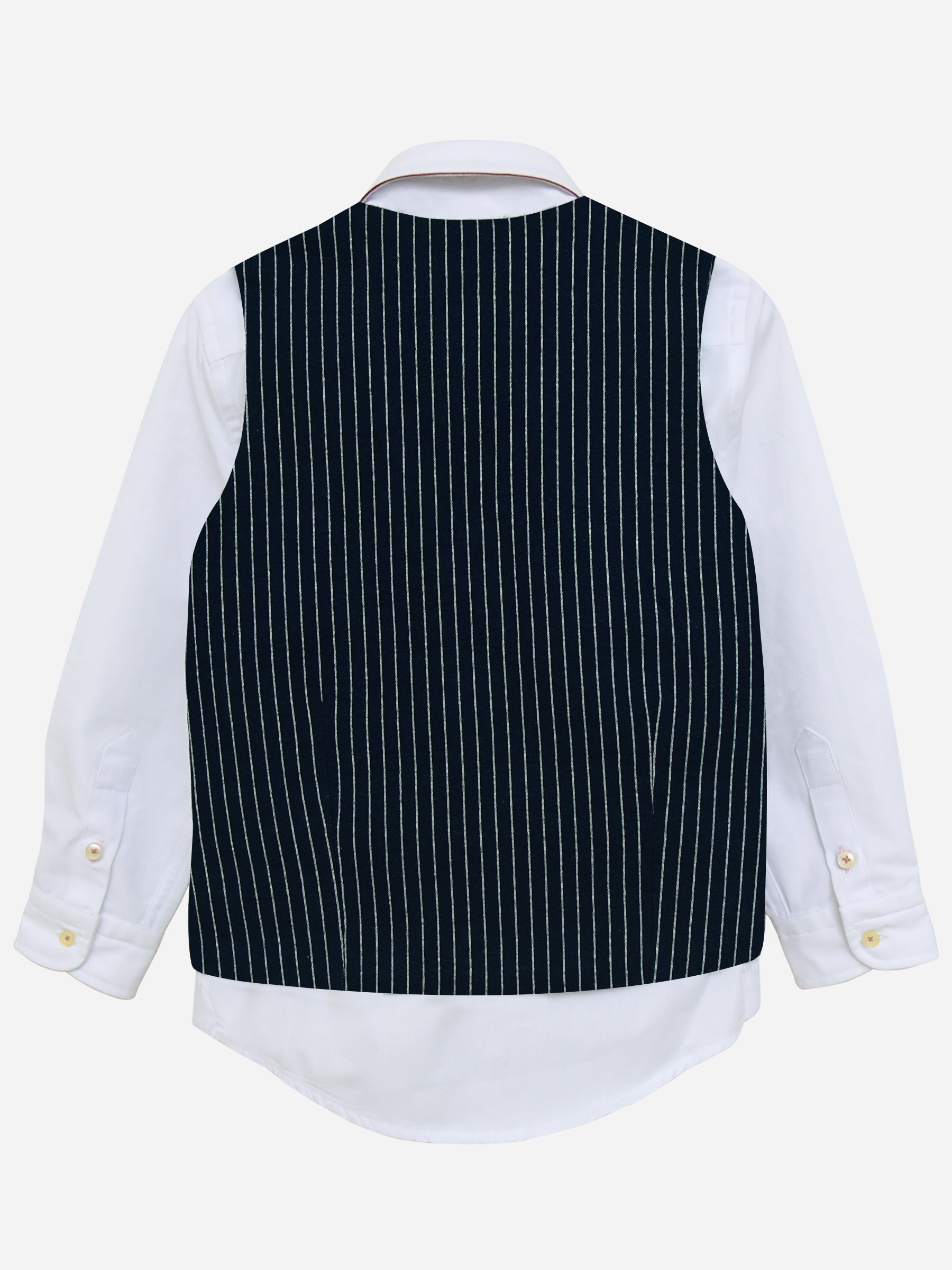 Navy Blue Striped Suit Waistcoat