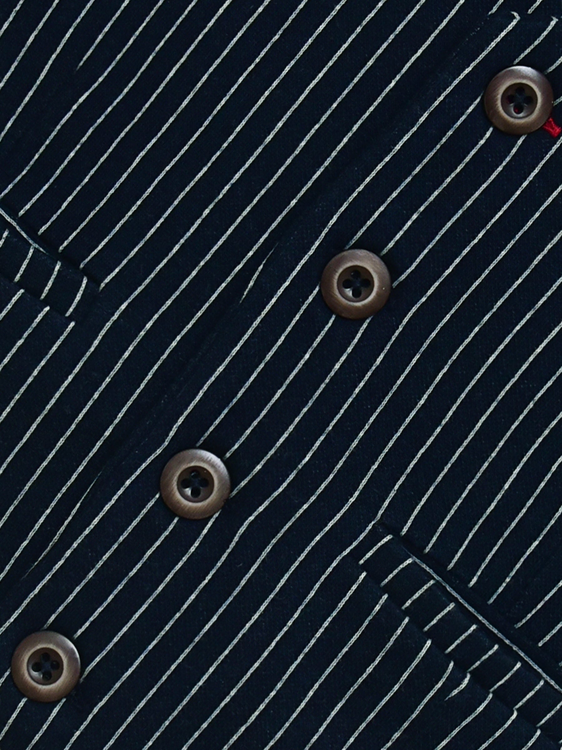Navy Blue Striped Suit Waistcoat